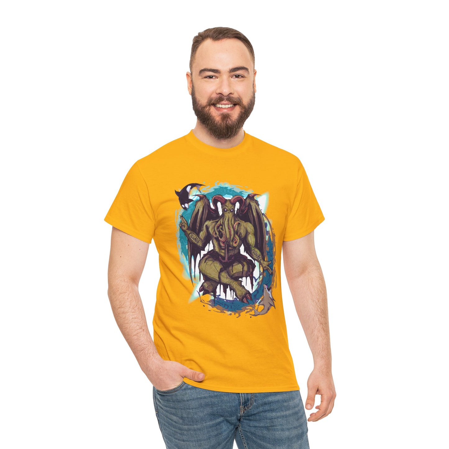 Baphomet Cthulhu Unisex Heavy Cotton Tee