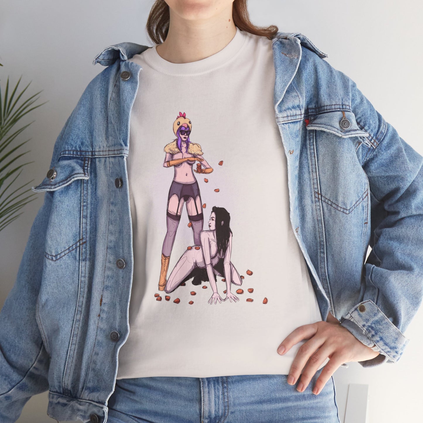 Chicken Nugget Rain Unisex Heavy Cotton Tee