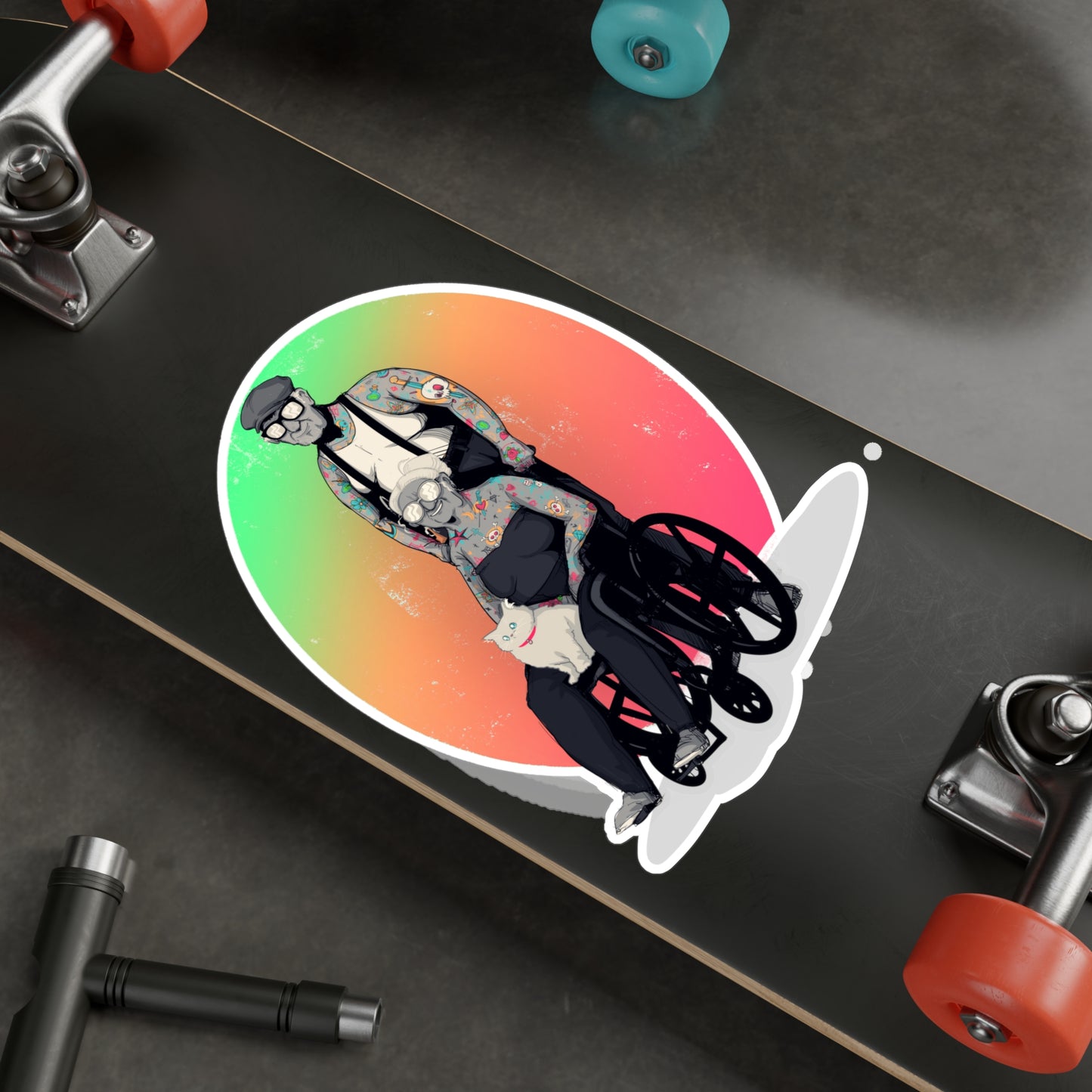 Inked & Elderly Kiss-Cut Vinyl Decal