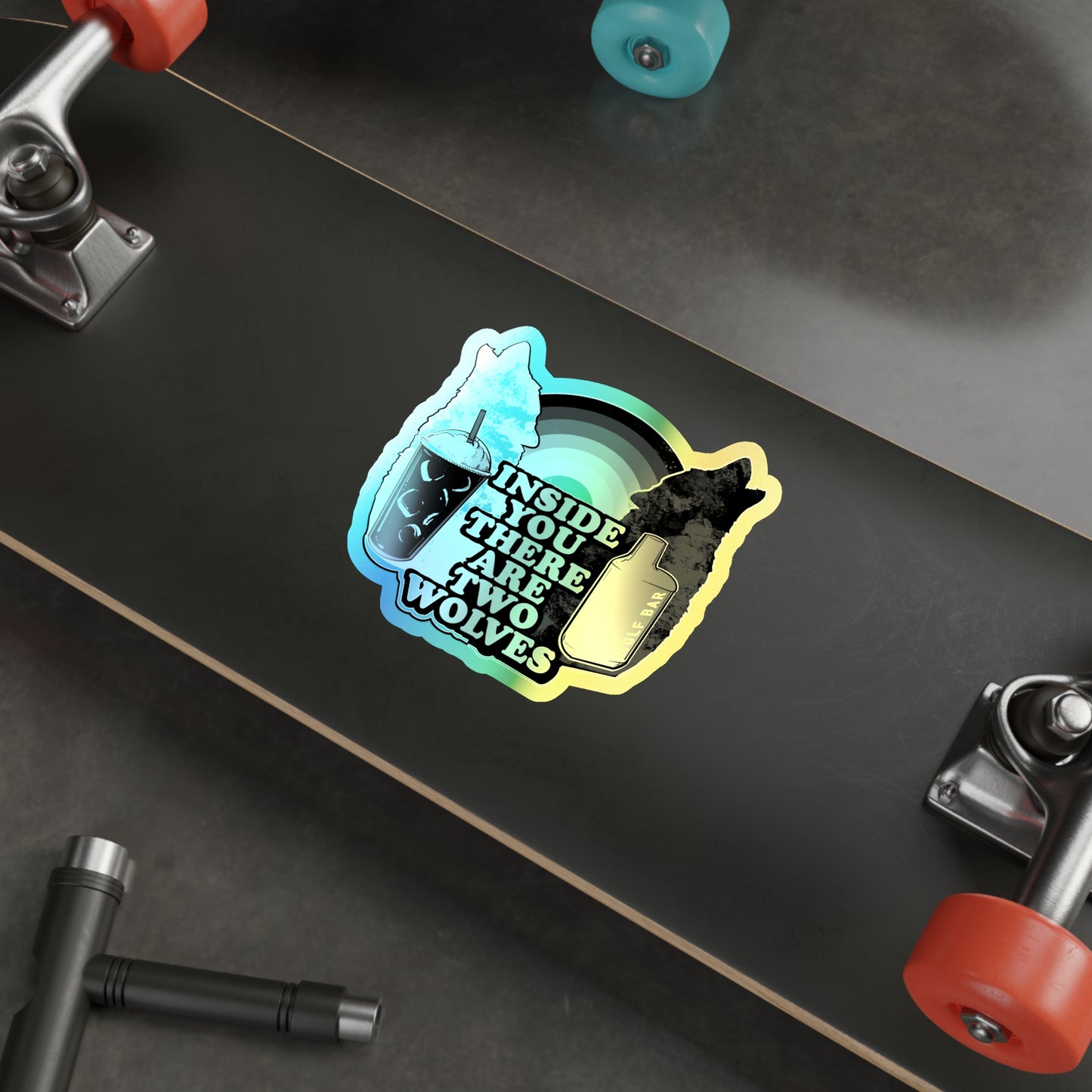 Two Wolves Inside You Holographic Die-cut Stickers