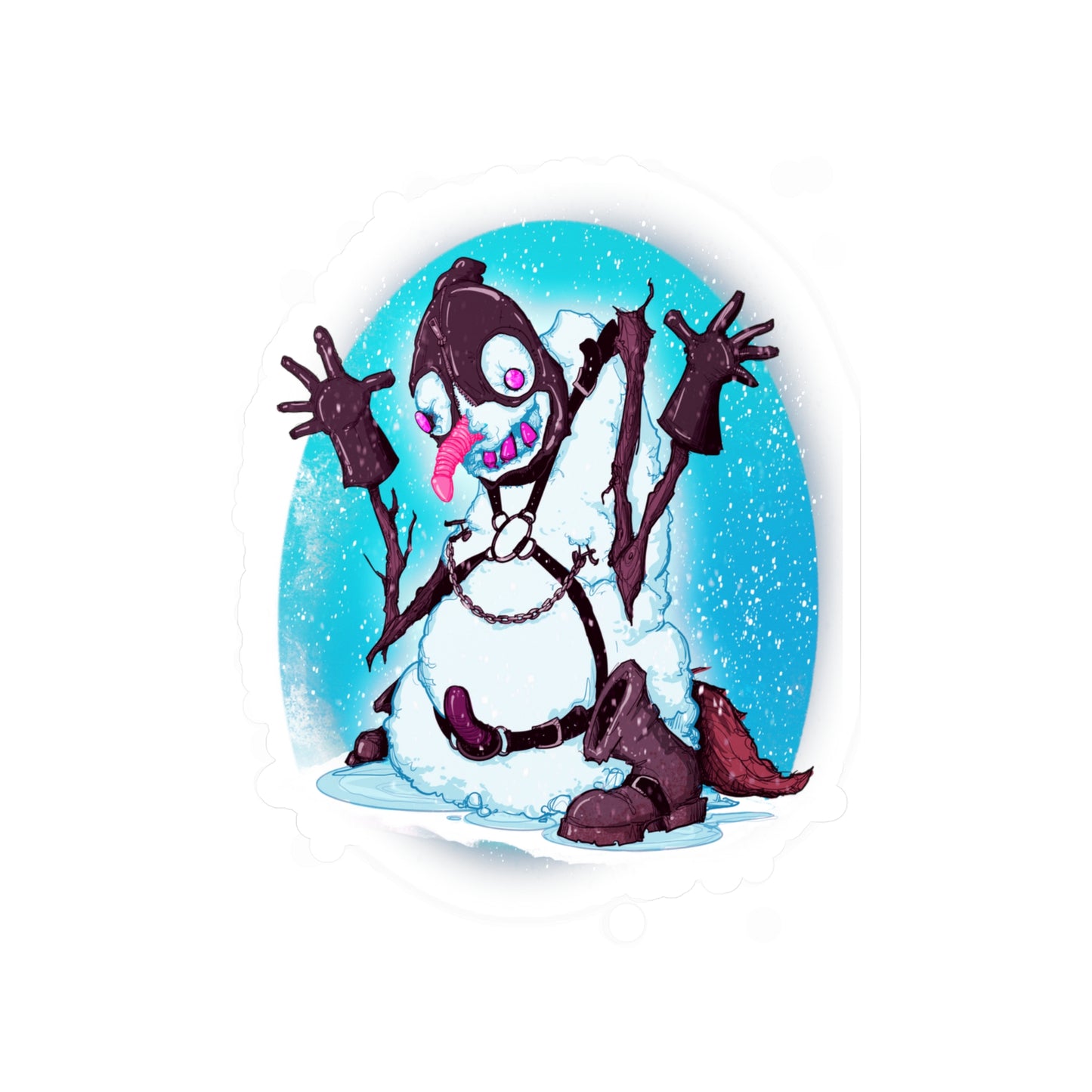 Kinky Snowman Kiss-Cut Vinyl Decal