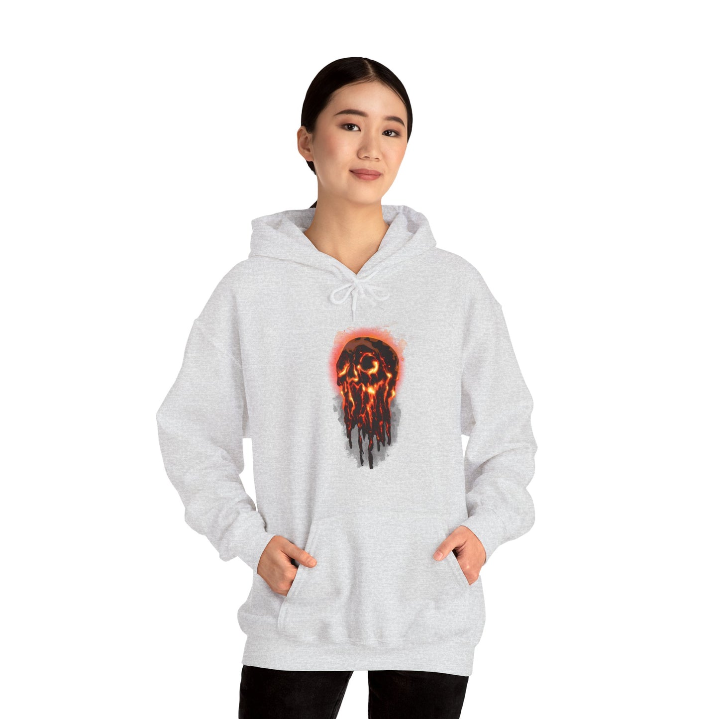 Elemental Skull Fire Unisex Heavy Blend Hooded Sweatshirt