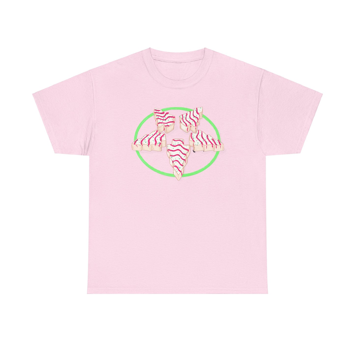 Christmas Tree Pentagram Cake Unisex Heavy Cotton Tee