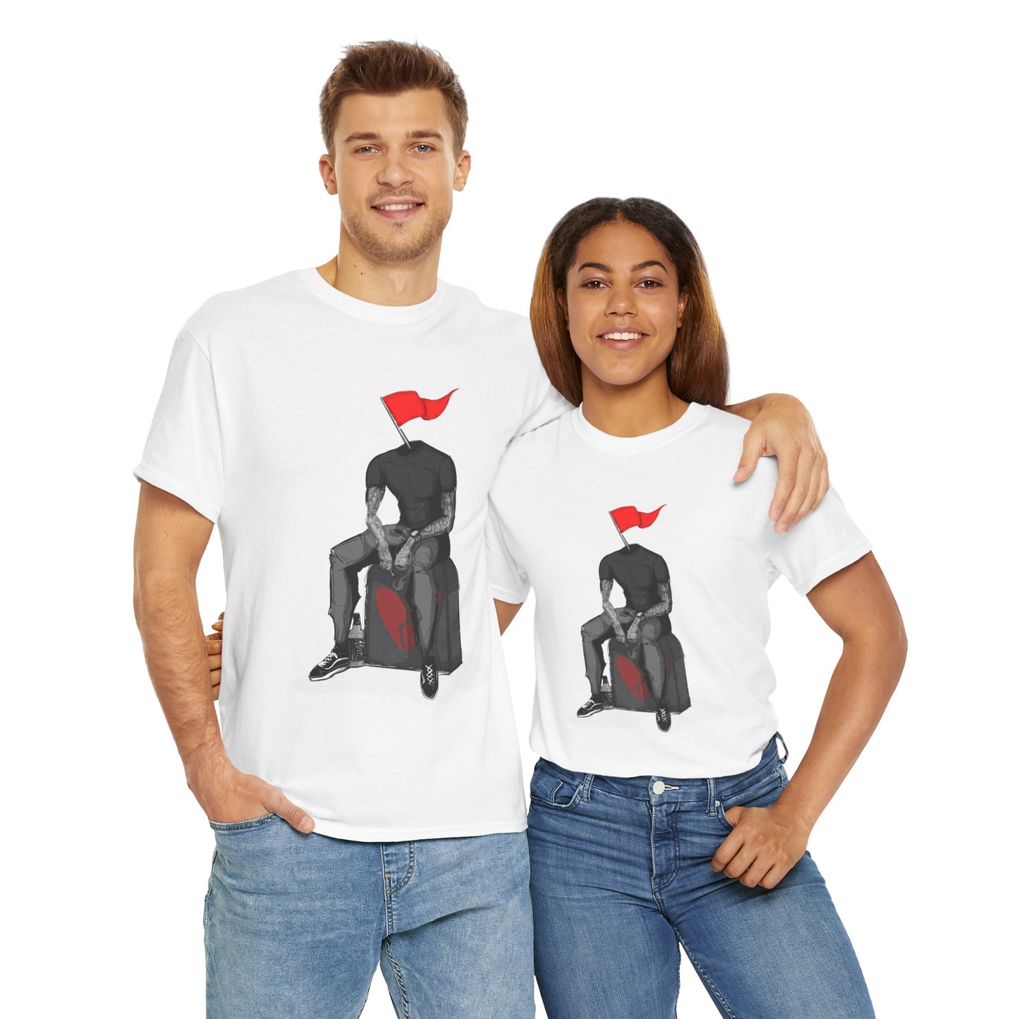 Red Flag Male Unisex Heavy Cotton Tee