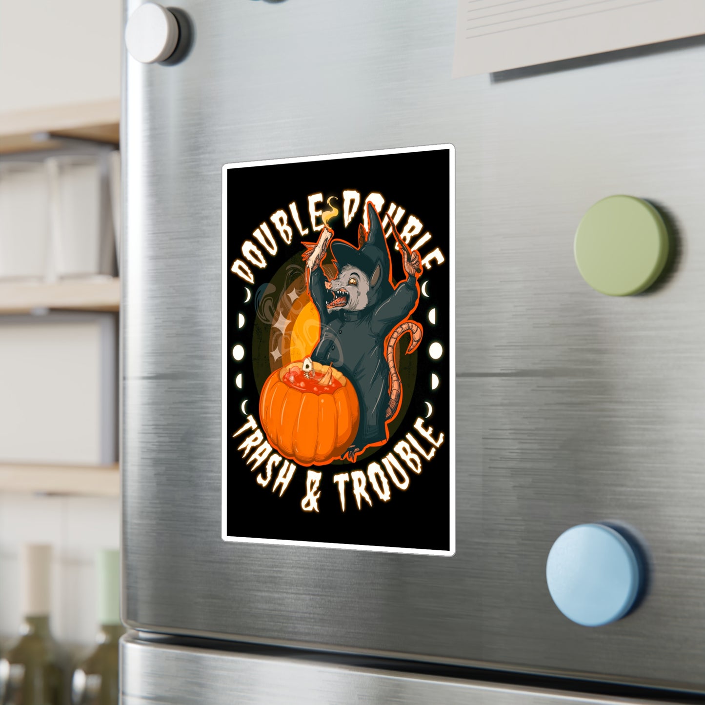 Opossum Witch Kiss-Cut Vinyl Decal