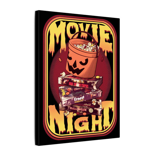 Retro Movie Night Matte Canvas Stretched