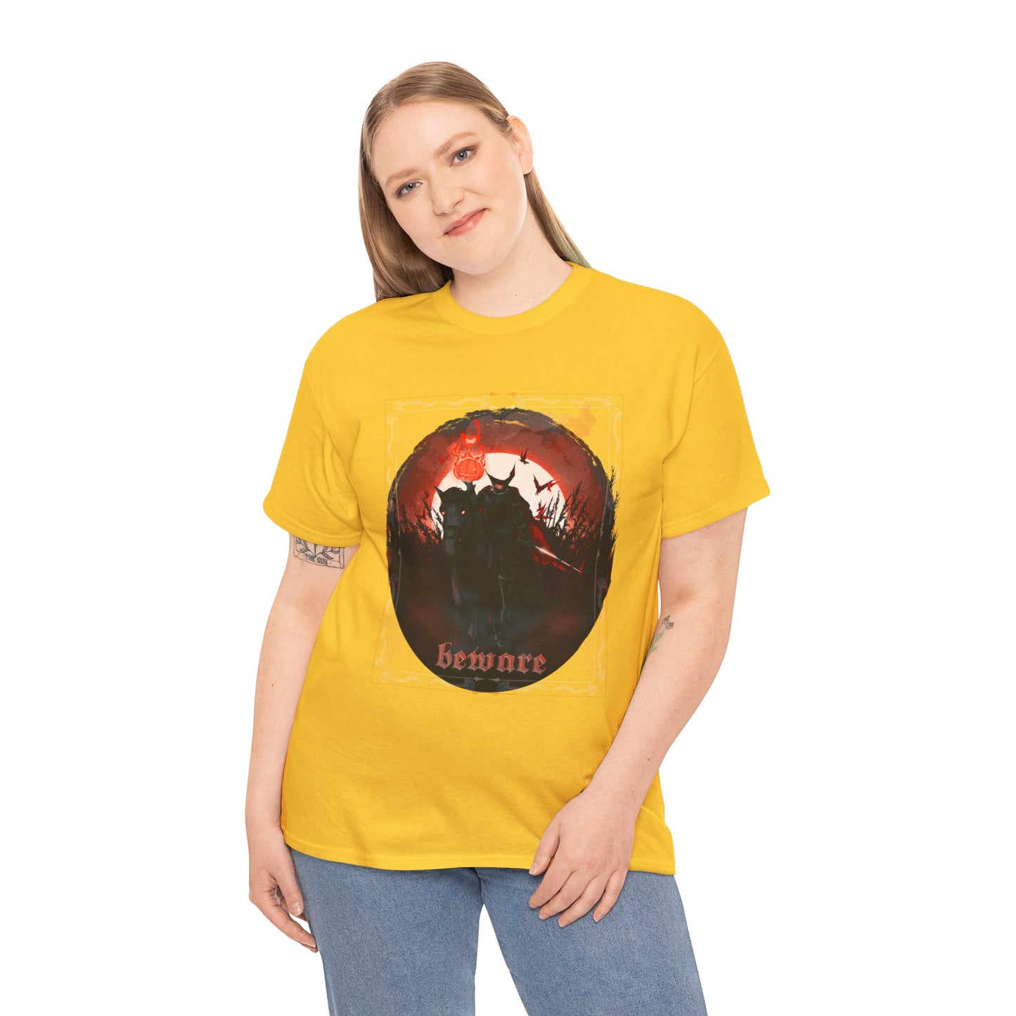 Beware The Headless Horseman Unisex Heavy Cotton Tee