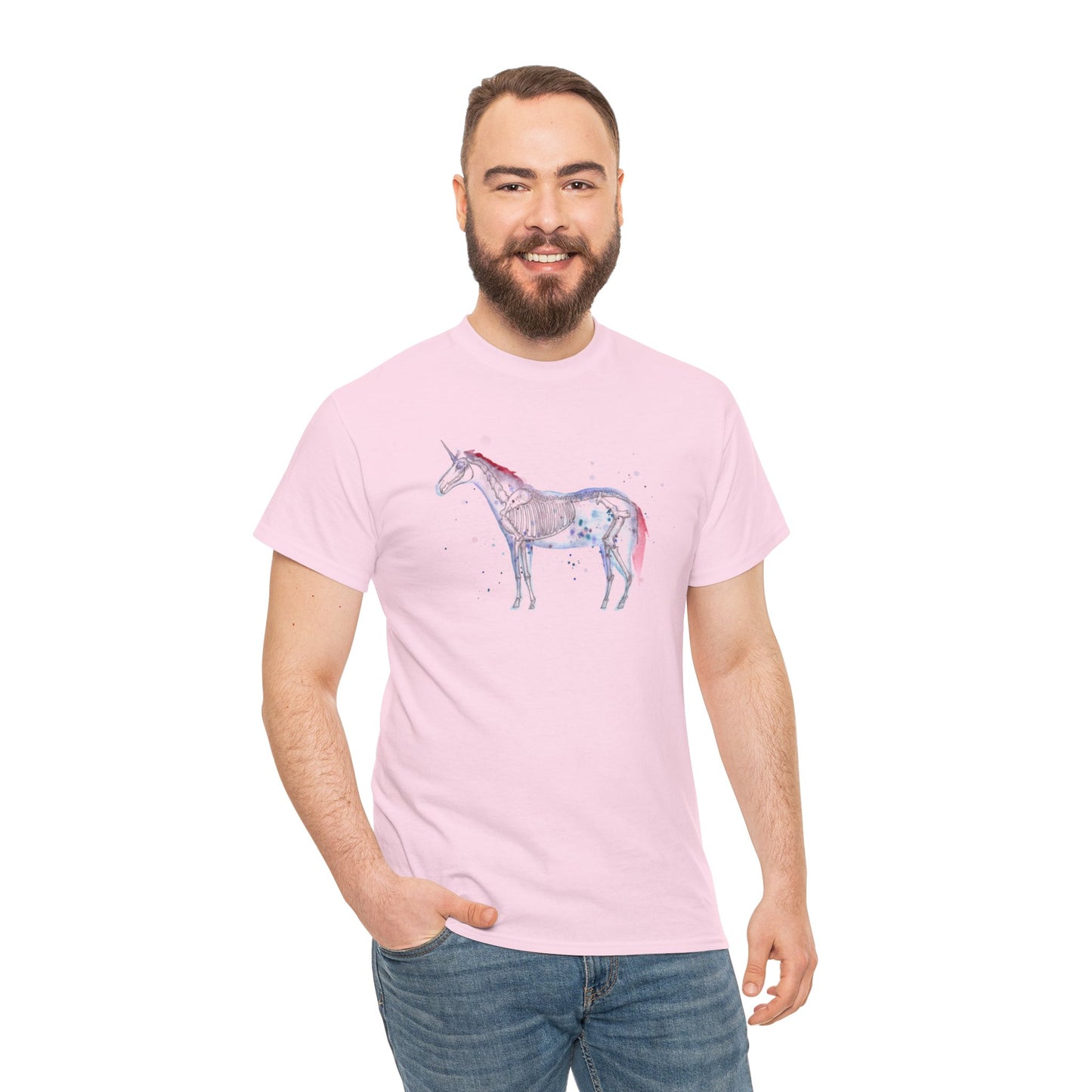 Unicorn Skeleton Unisex Heavy Cotton Tee