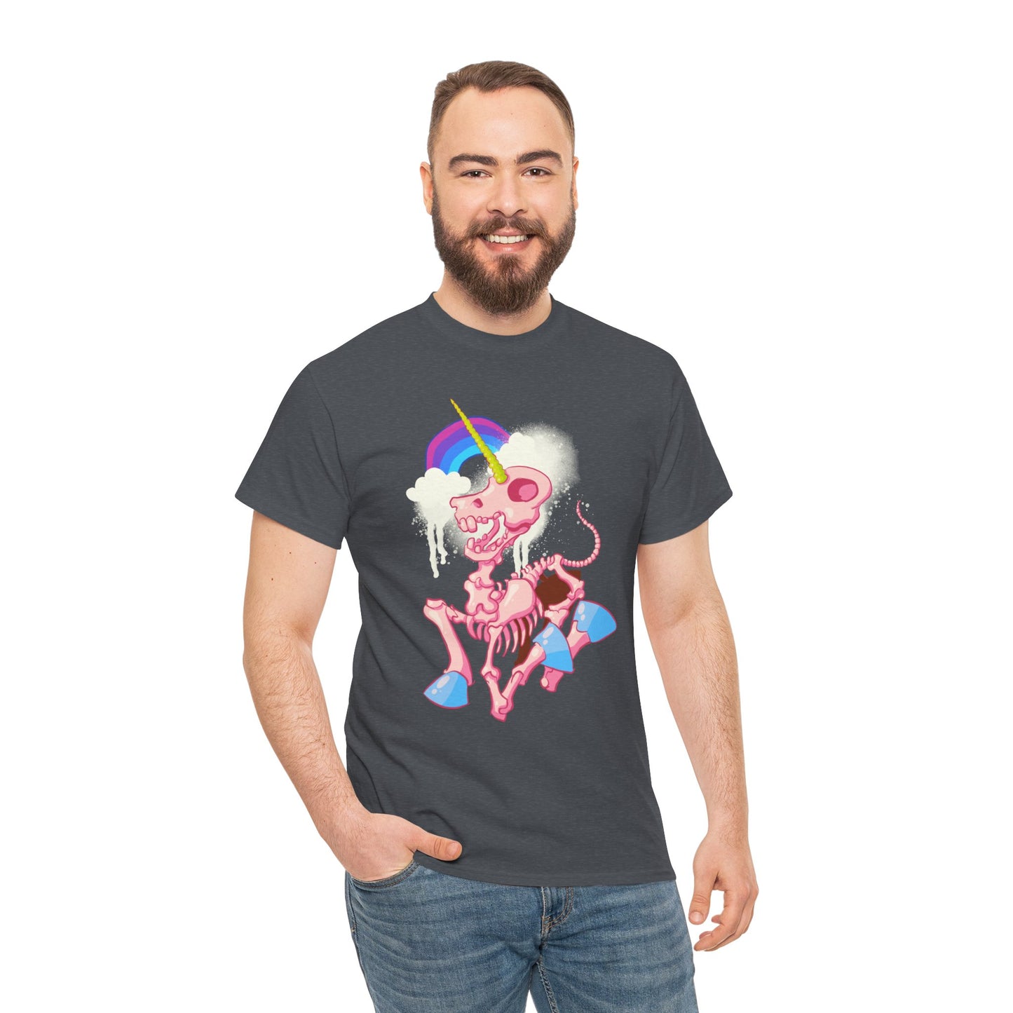 Unicorn Skeleton 2 Unisex Heavy Cotton Tee