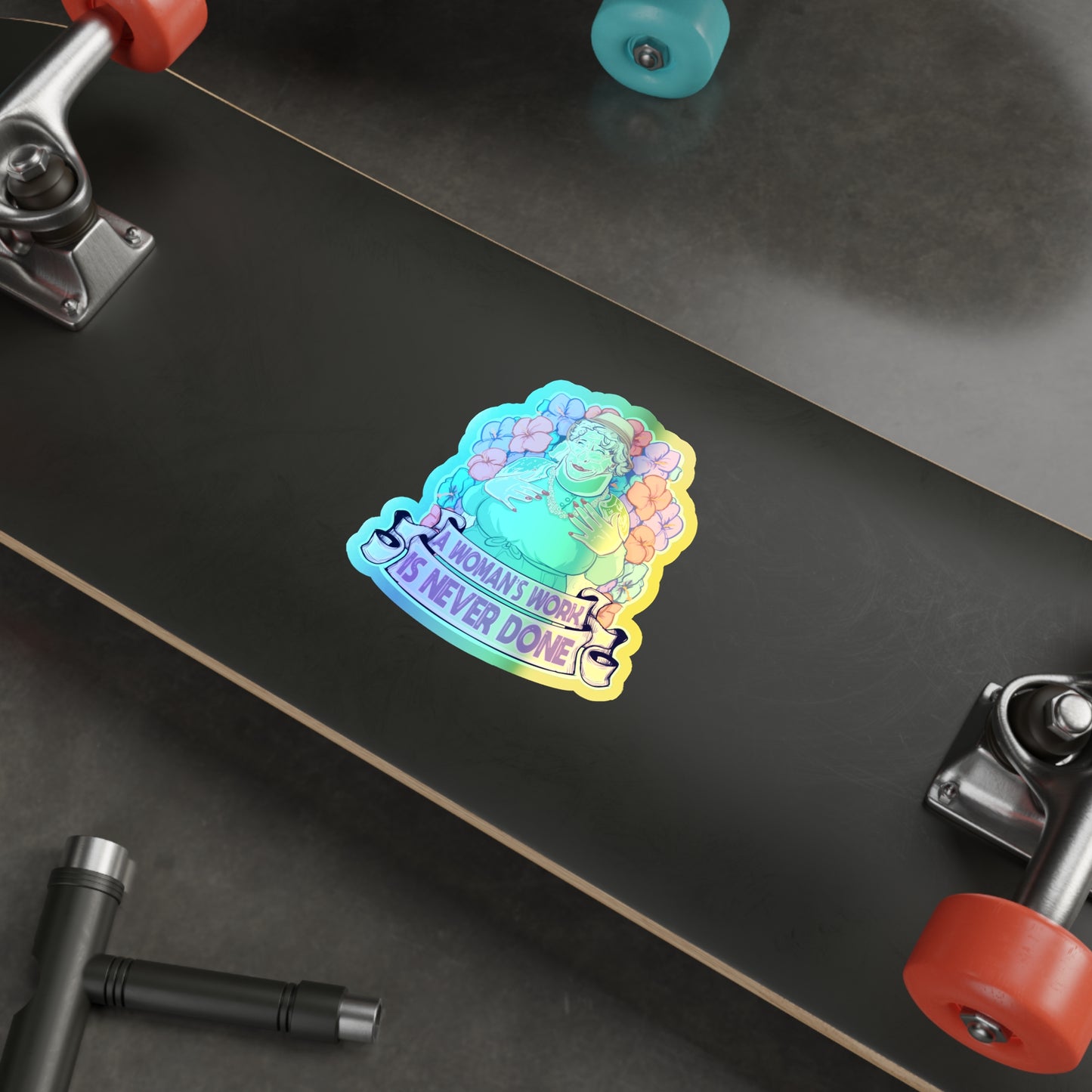 Auntie Nelda Holographic Die-cut Stickers