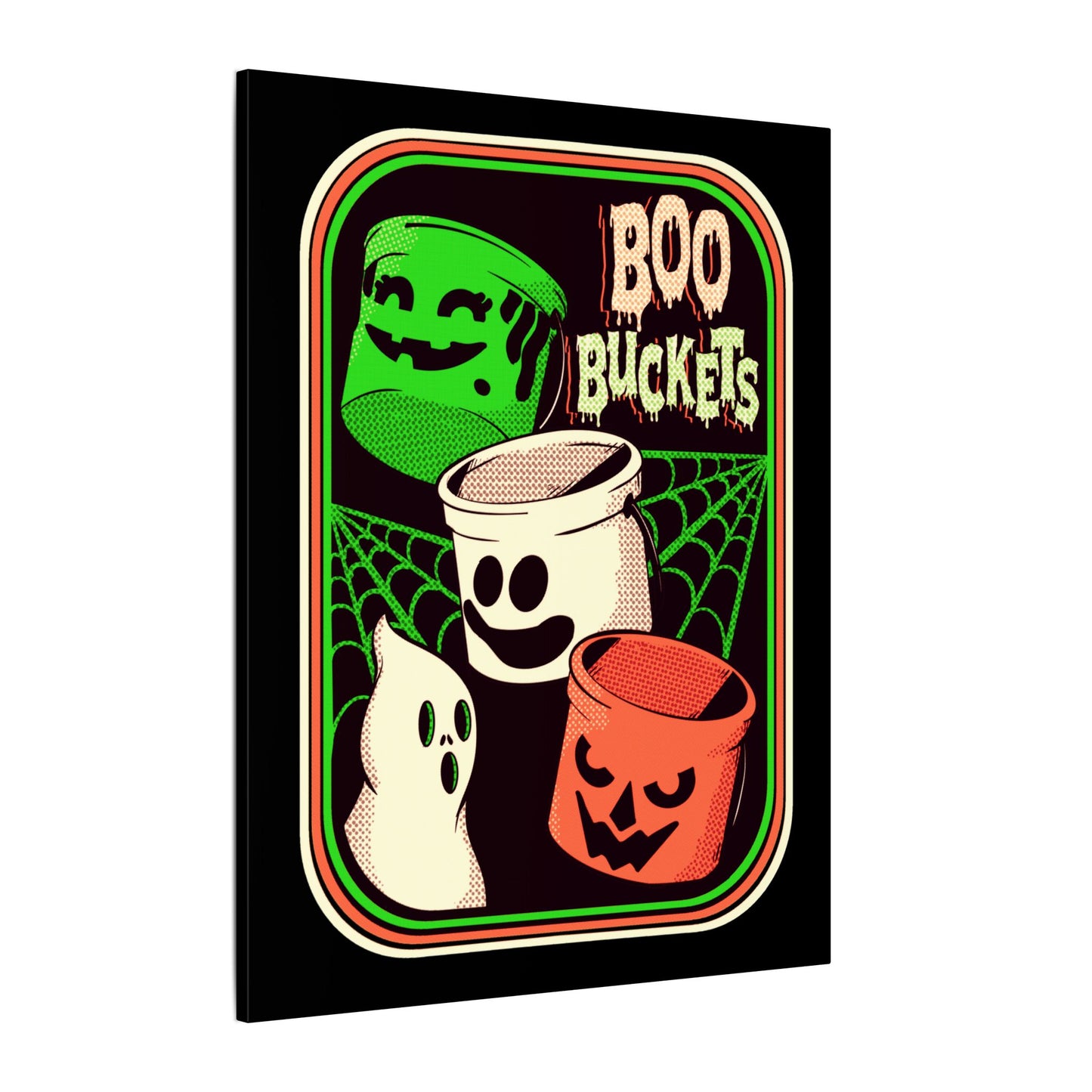 Retro Boo Buckets Matte Canvas Stretched