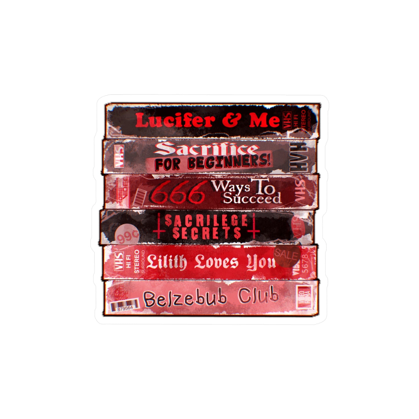 Satanic VHS Kiss-Cut Vinyl Decal