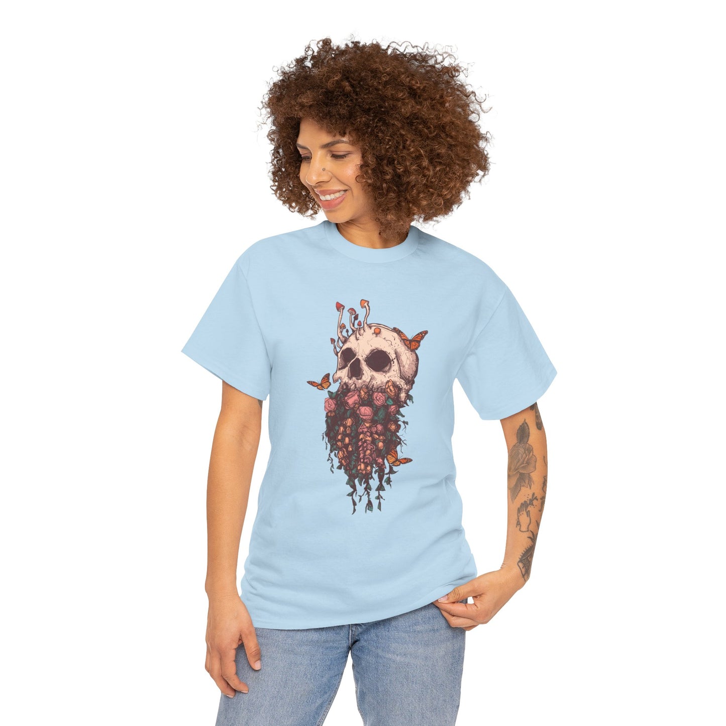 Elemental Skull Nature Unisex Heavy Cotton Tee