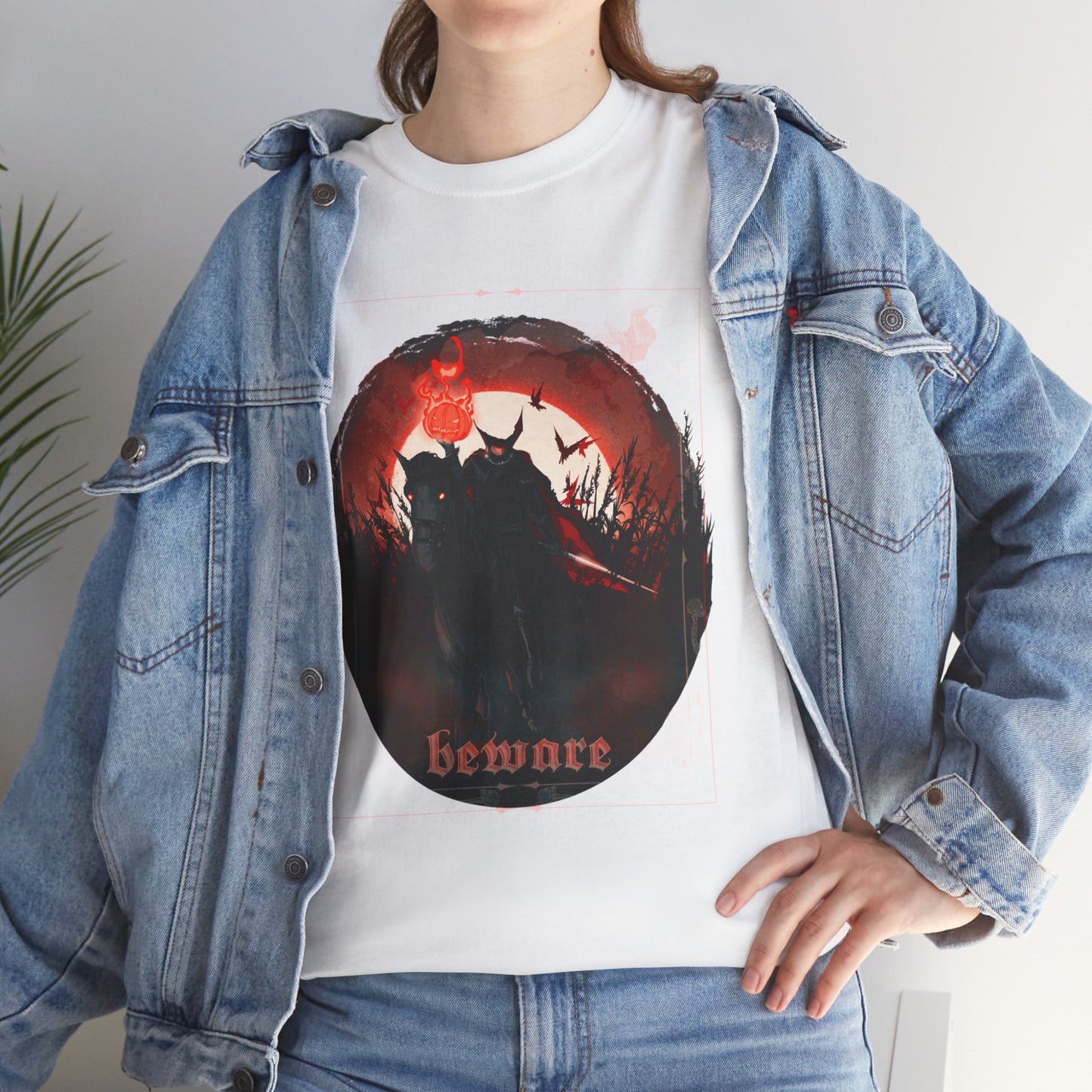 Beware The Headless Horseman Unisex Heavy Cotton Tee