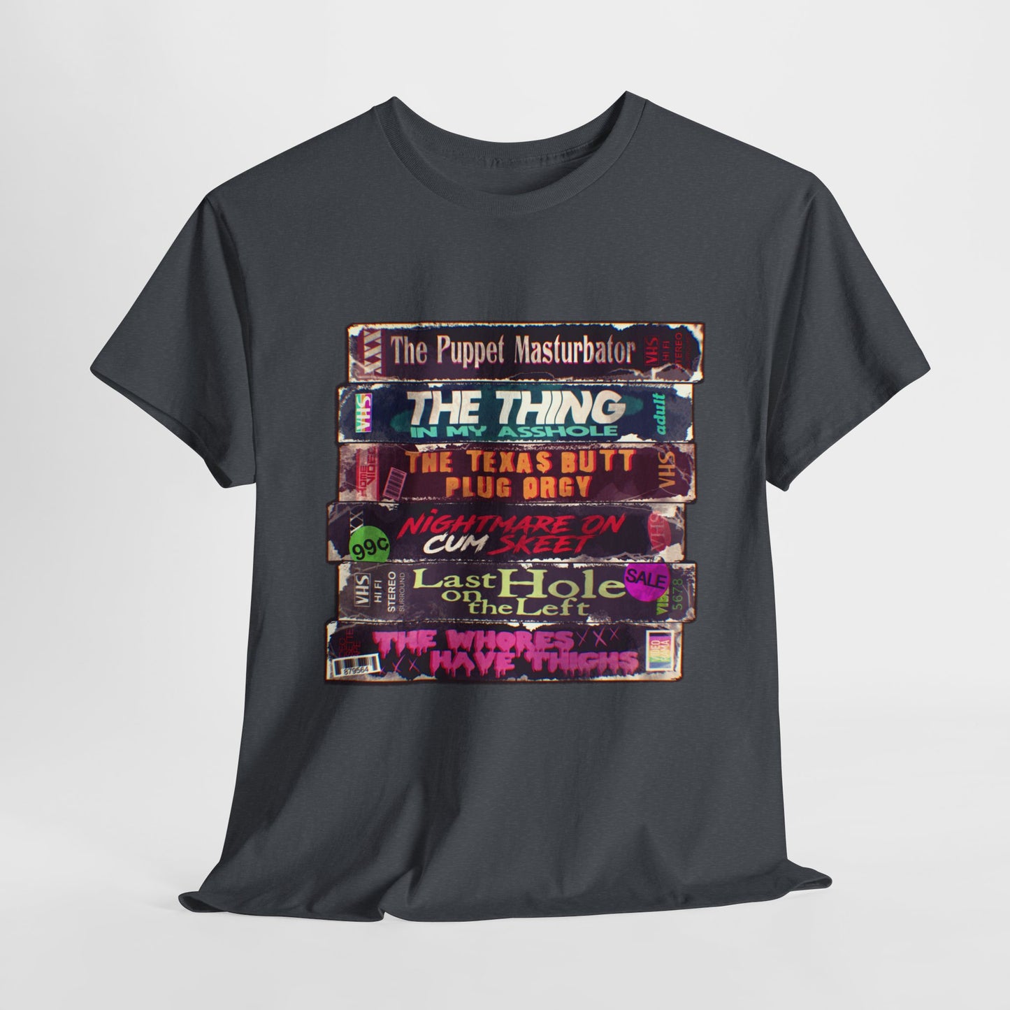 Adult Horror VHS Unisex Heavy Cotton Tee