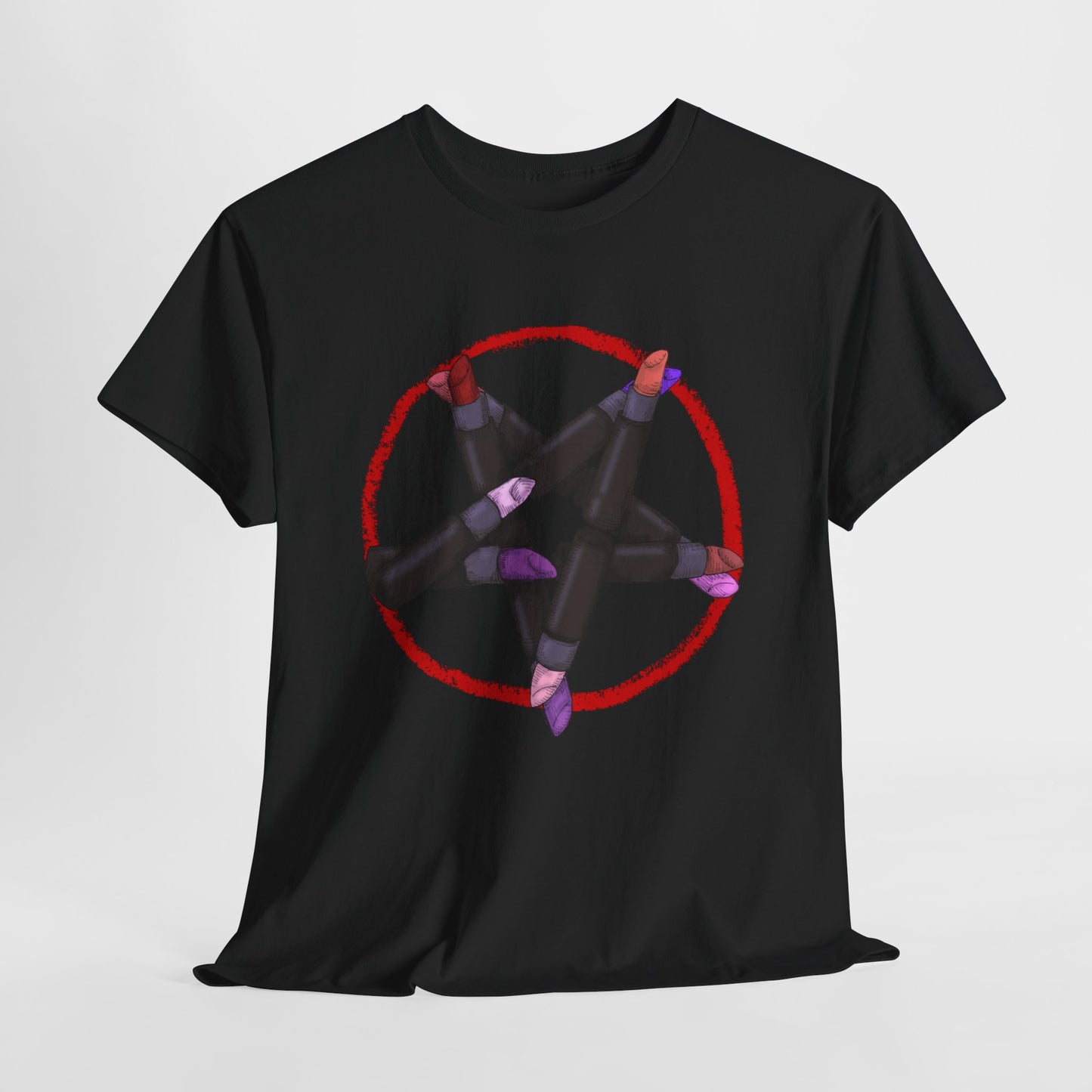 Lipstick Pentagram Unisex Heavy Cotton Tee