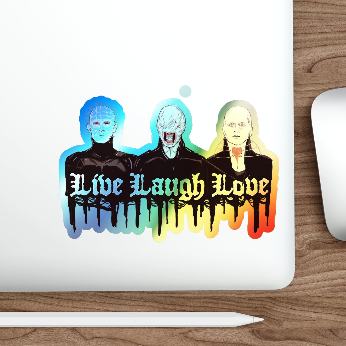Live Laugh Suffer Holographic Die-cut Stickers