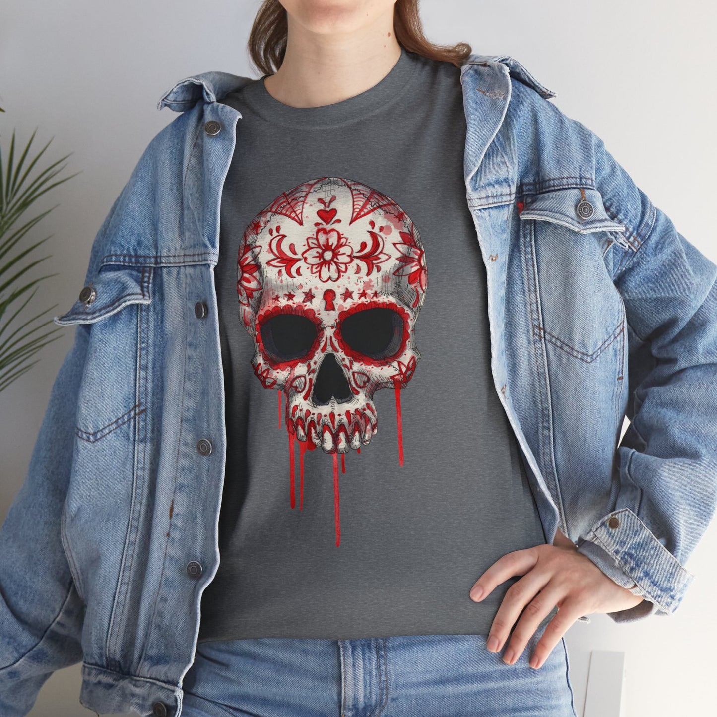 Blood Skull Unisex Heavy Cotton Tee