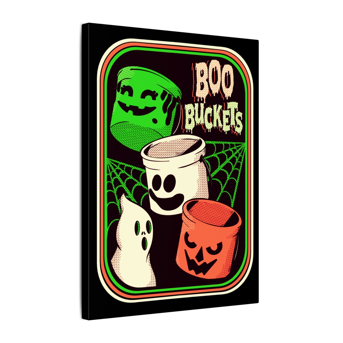 Retro Boo Buckets Matte Canvas Stretched