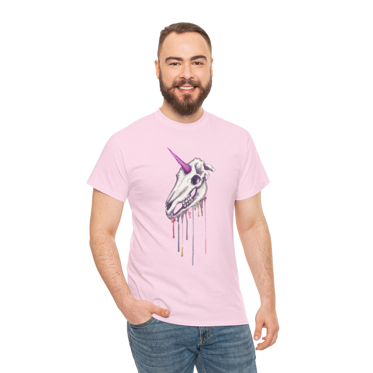 Unicorn Skull Unisex Heavy Cotton Tee