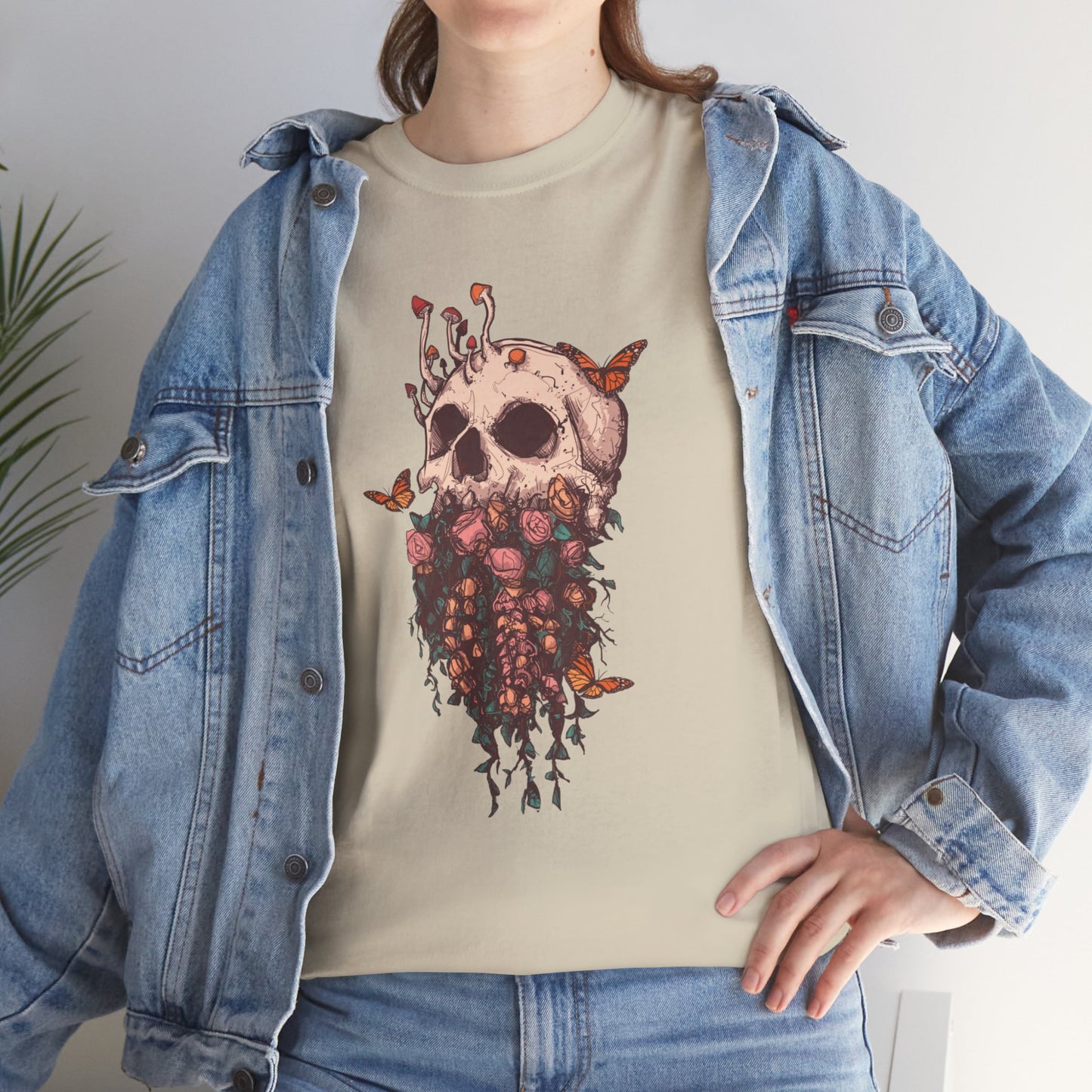 Elemental Skull Nature Unisex Heavy Cotton Tee
