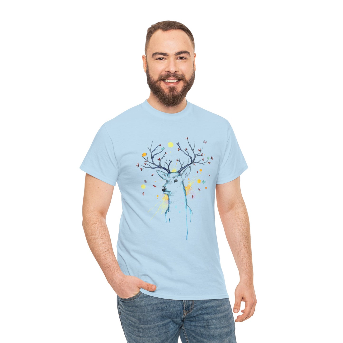 Tree Deer Unisex Heavy Cotton Tee