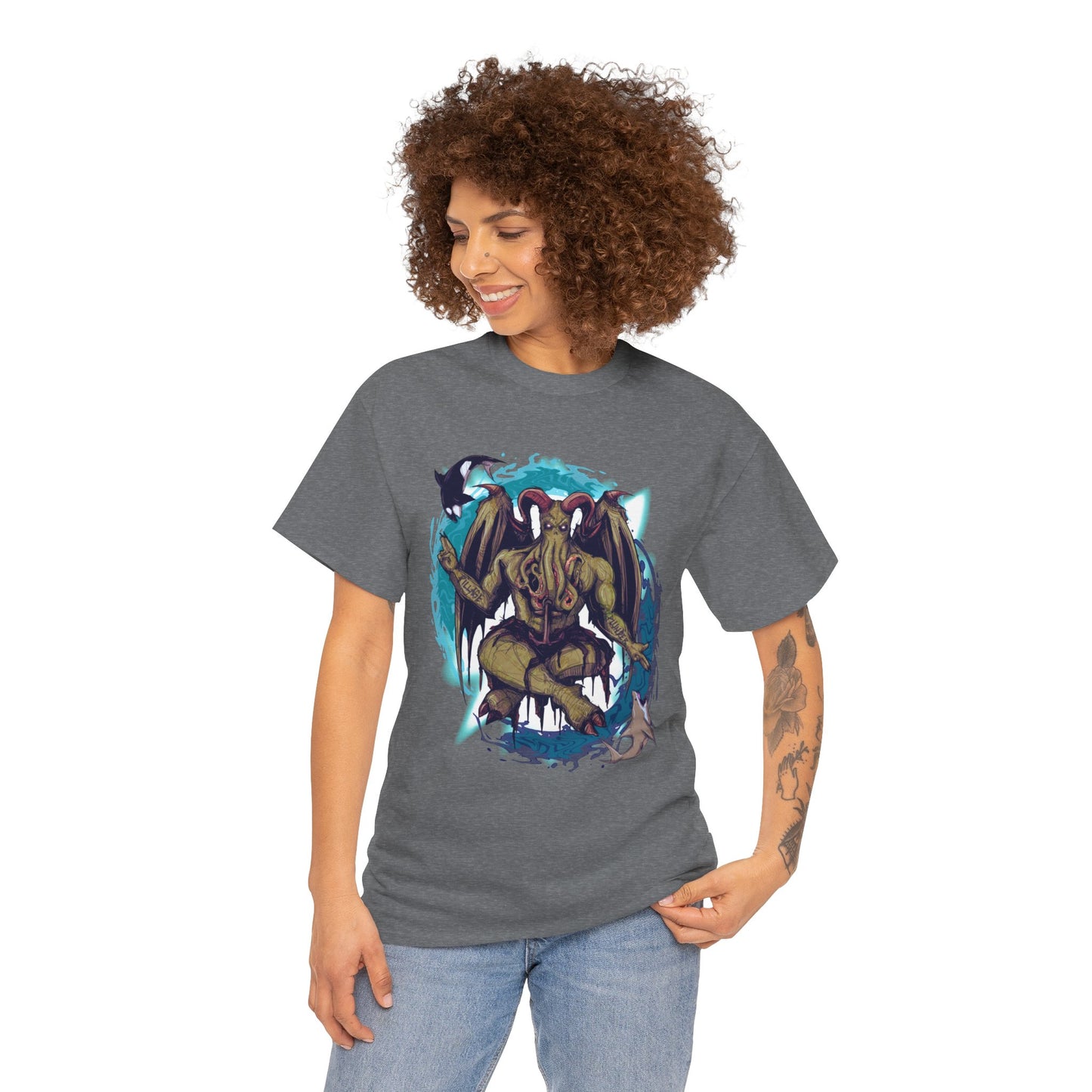 Baphomet Cthulhu Unisex Heavy Cotton Tee