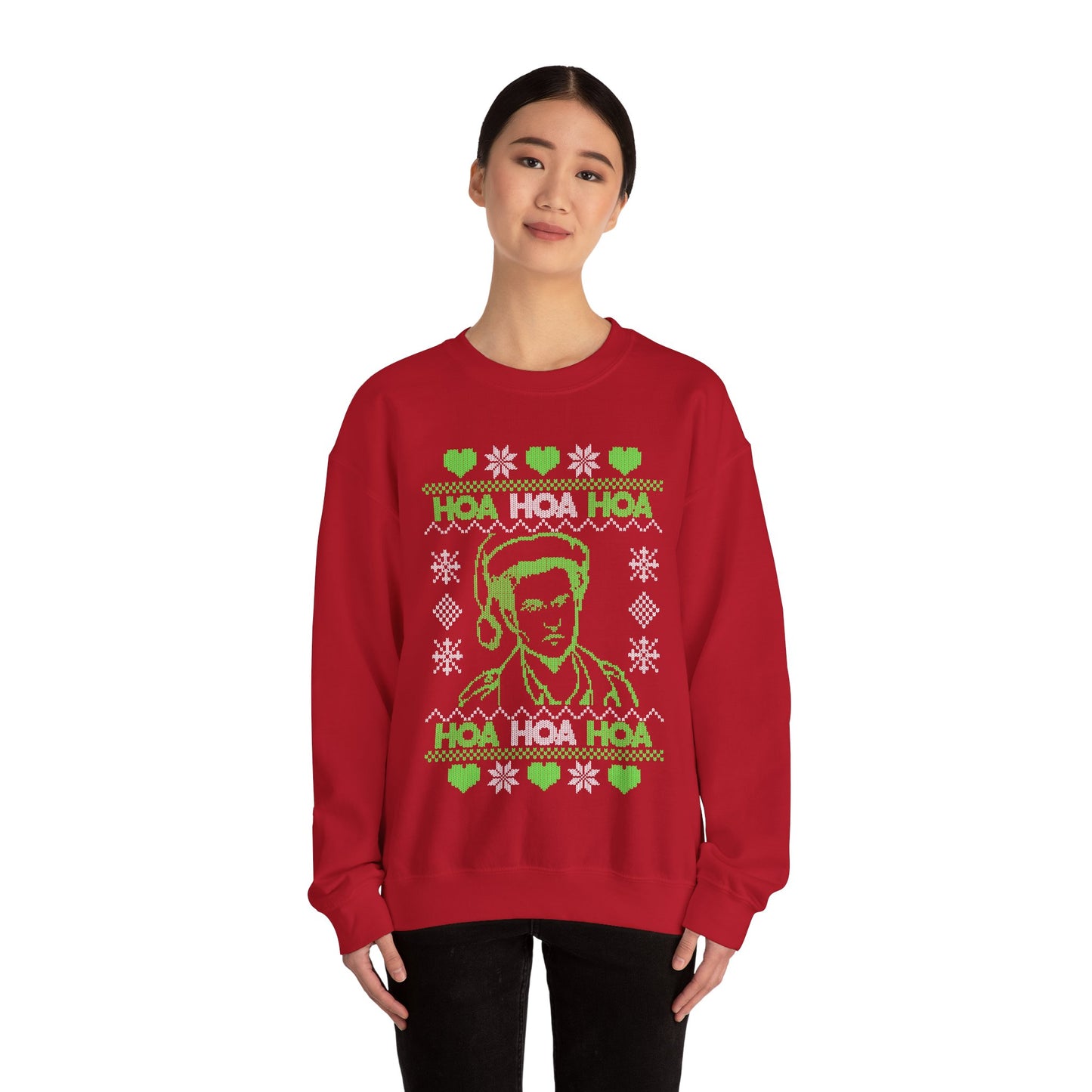HOA HOA HOA Christmas (Green) Unisex Heavy Blend™ Crewneck Sweatshirt
