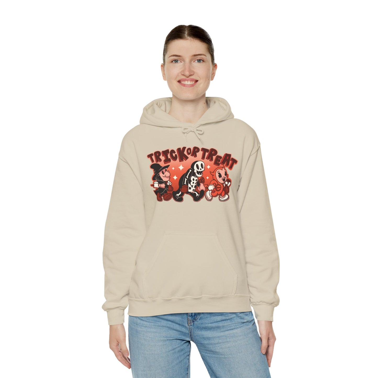 Trick Or Treat Rubber Hose Unisex Heavy Blend Hooded Sweatshirt