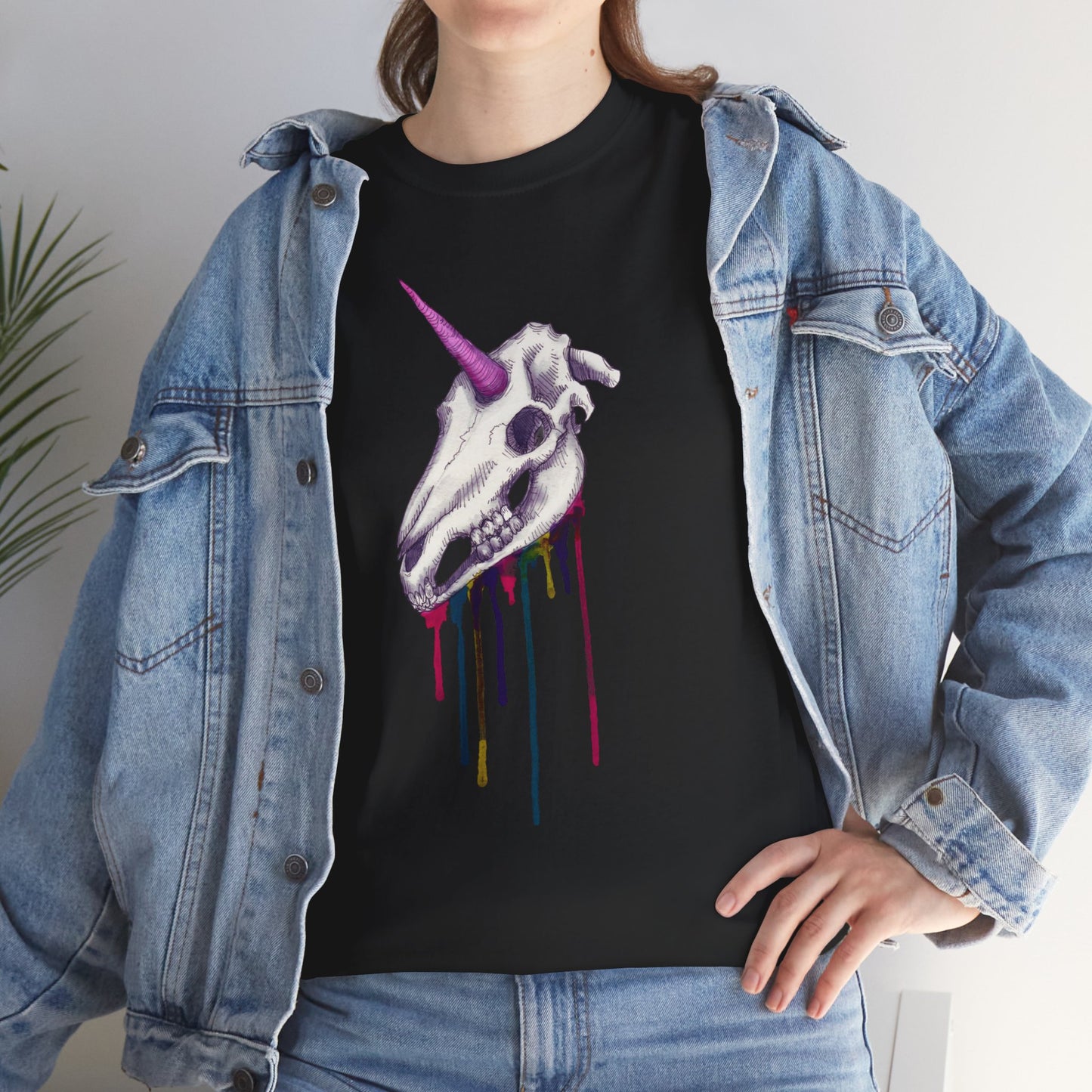 Unicorn Skull Unisex Heavy Cotton Tee