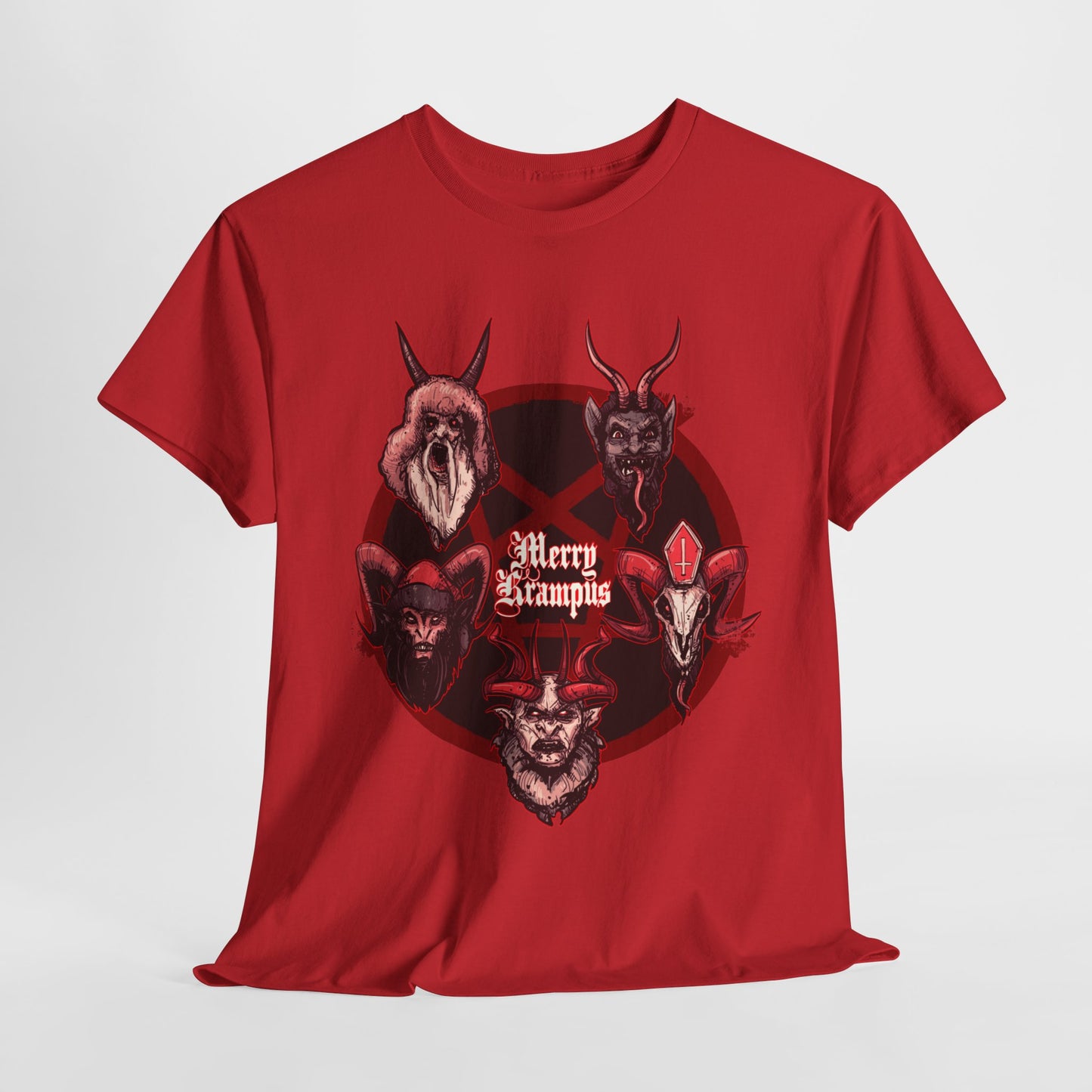 The Many Faces Of Krampus Unisex Heavy Cotton Tee