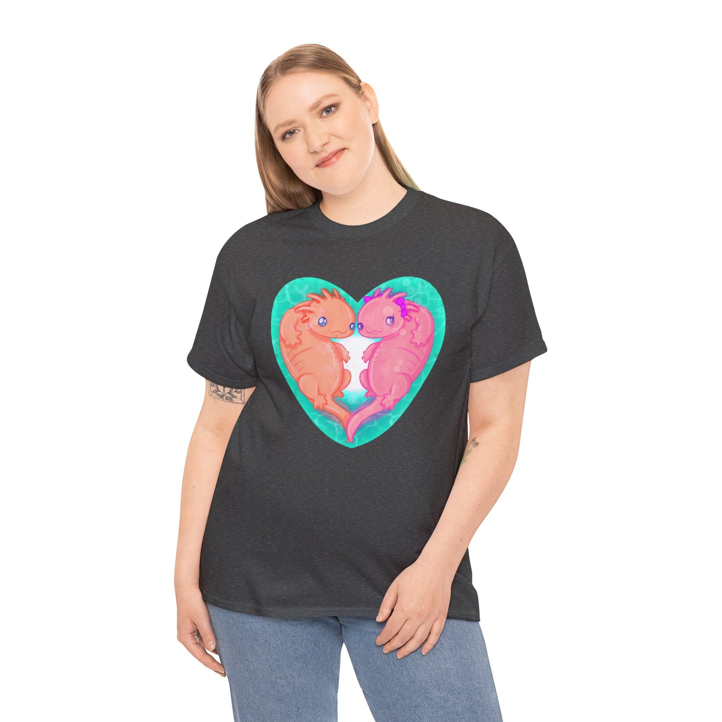 Axolotls In Love Unisex Heavy Cotton Tee