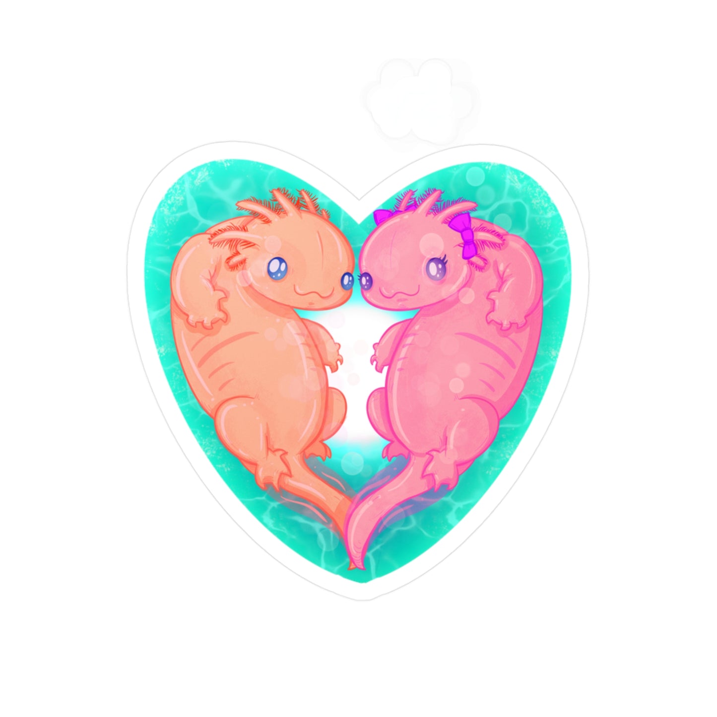 Axolotl of Love Kiss-Cut Vinyl Decal
