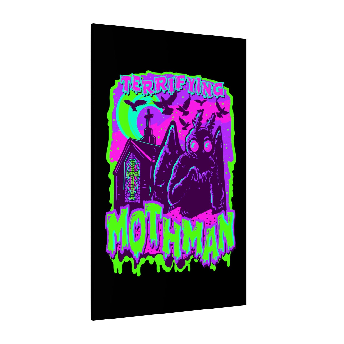 Terrifying Mothman Matte Canvas Stretched