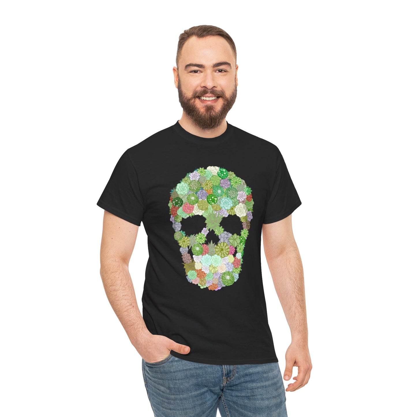 Succulent Skull Unisex Heavy Cotton Tee