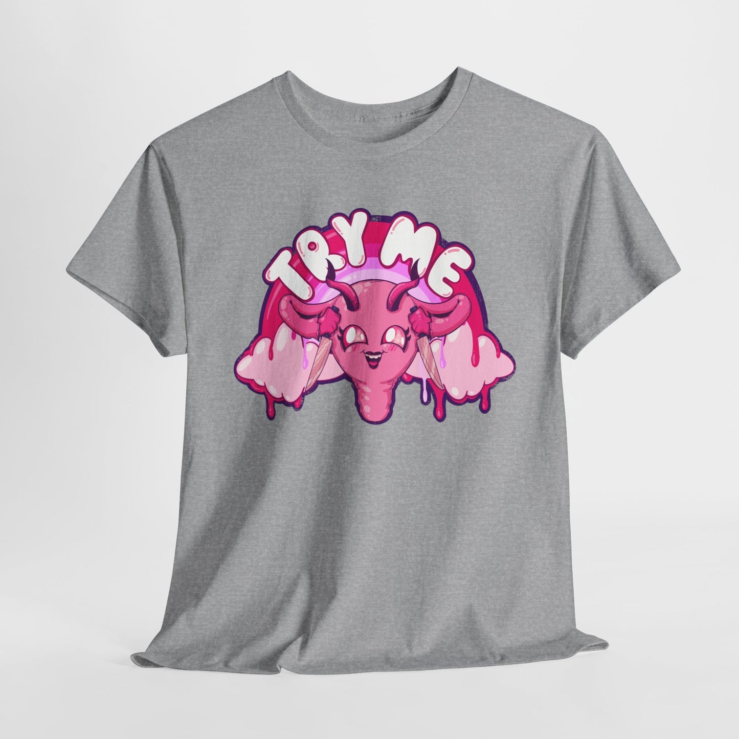 Try Me Uterus Unisex Heavy Cotton Tee
