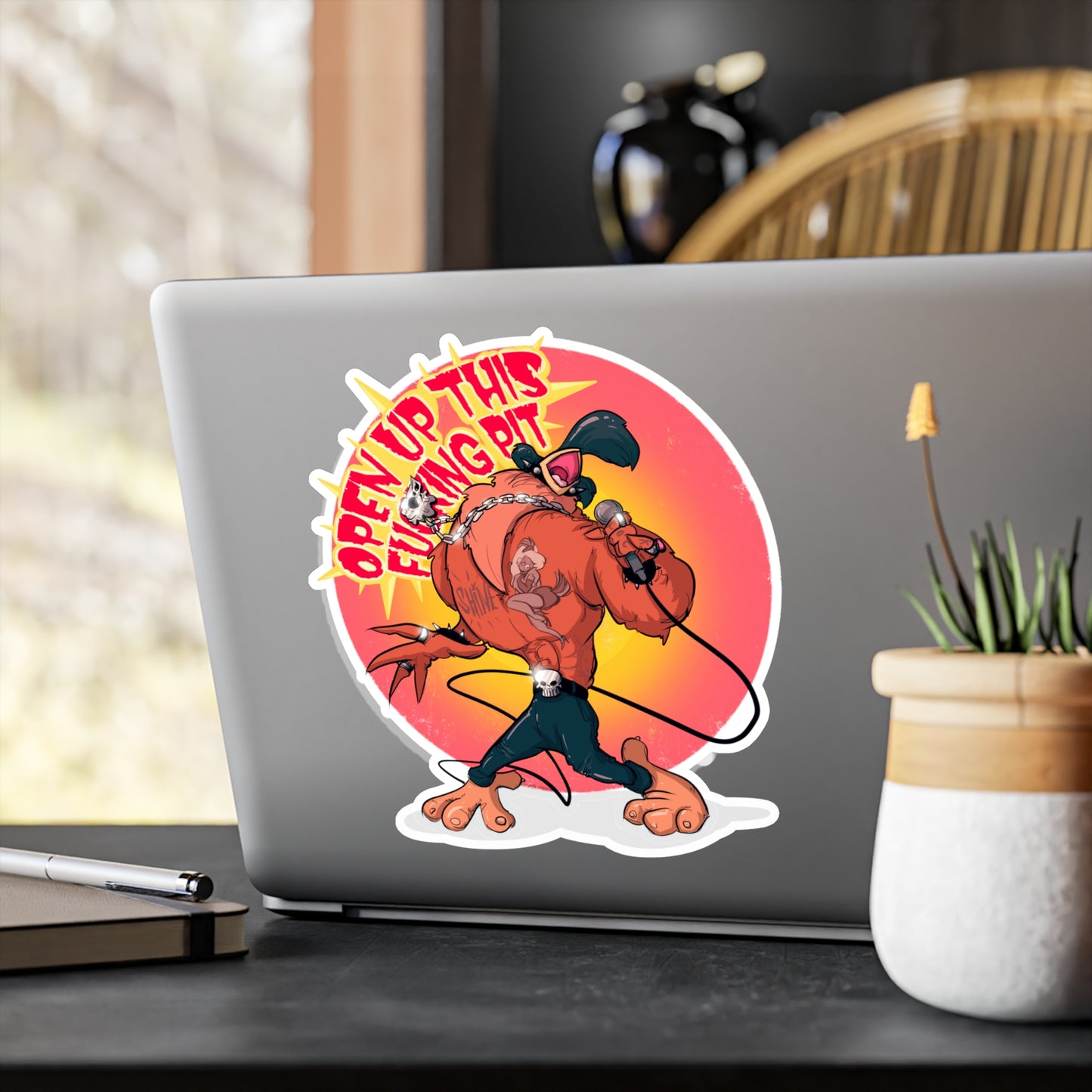 Metal Rooster Kiss-Cut Vinyl Decal