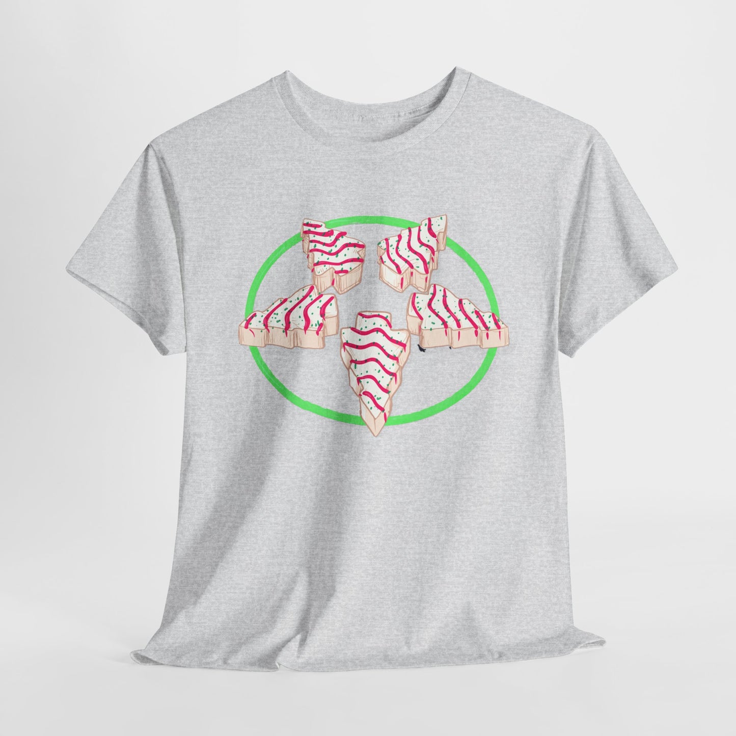 Christmas Tree Pentagram Cake Unisex Heavy Cotton Tee