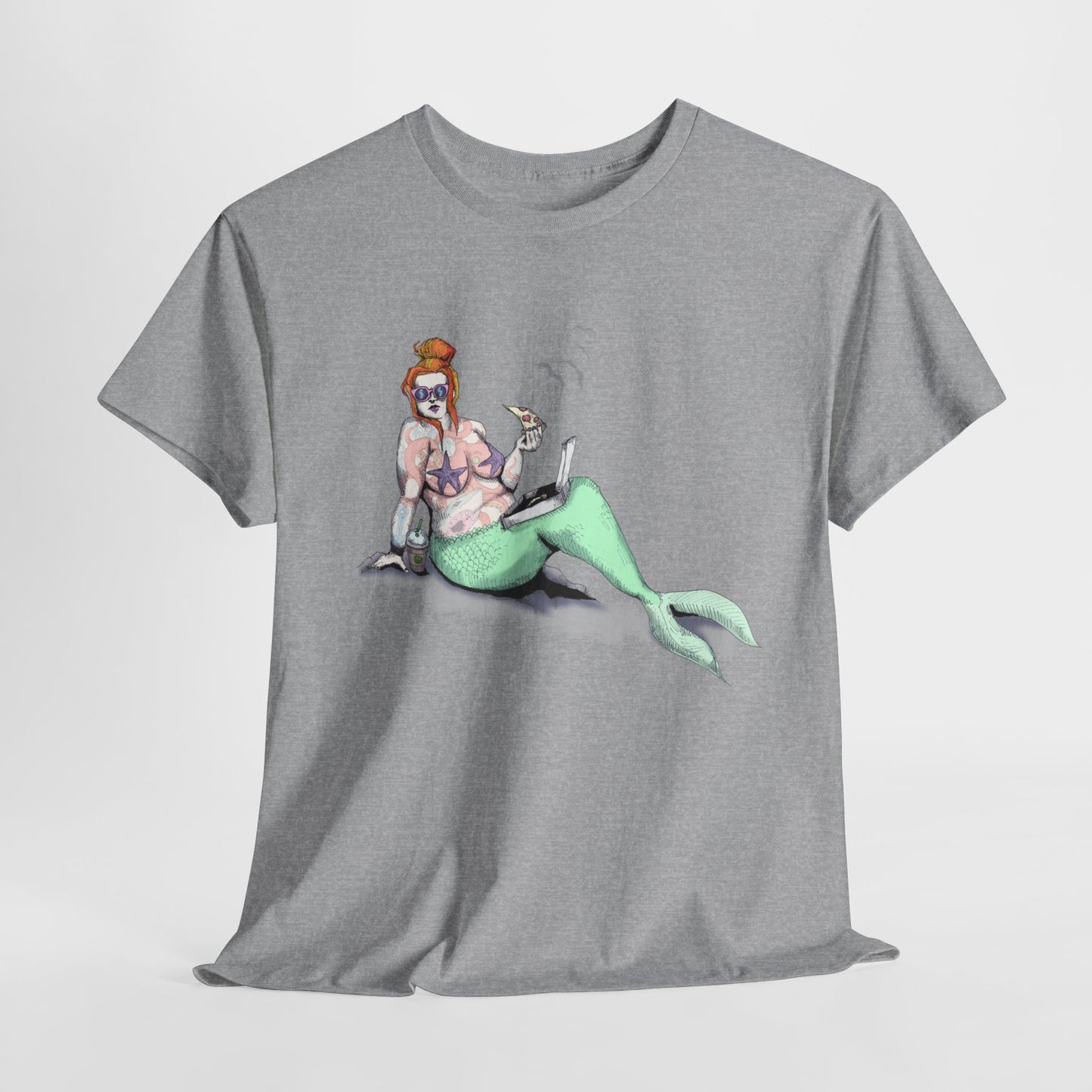 Pizza Mermaid Unisex Heavy Cotton Tee