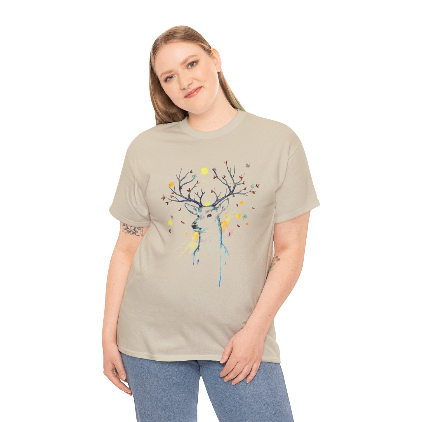 Tree Deer Unisex Heavy Cotton Tee