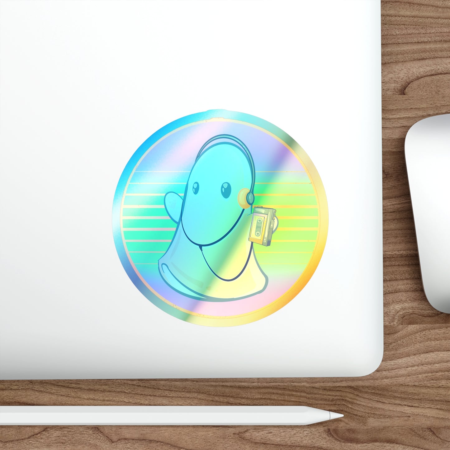 80s Ghost Holographic Die-cut Stickers