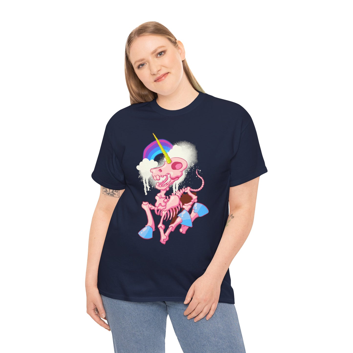 Unicorn Skeleton 2 Unisex Heavy Cotton Tee