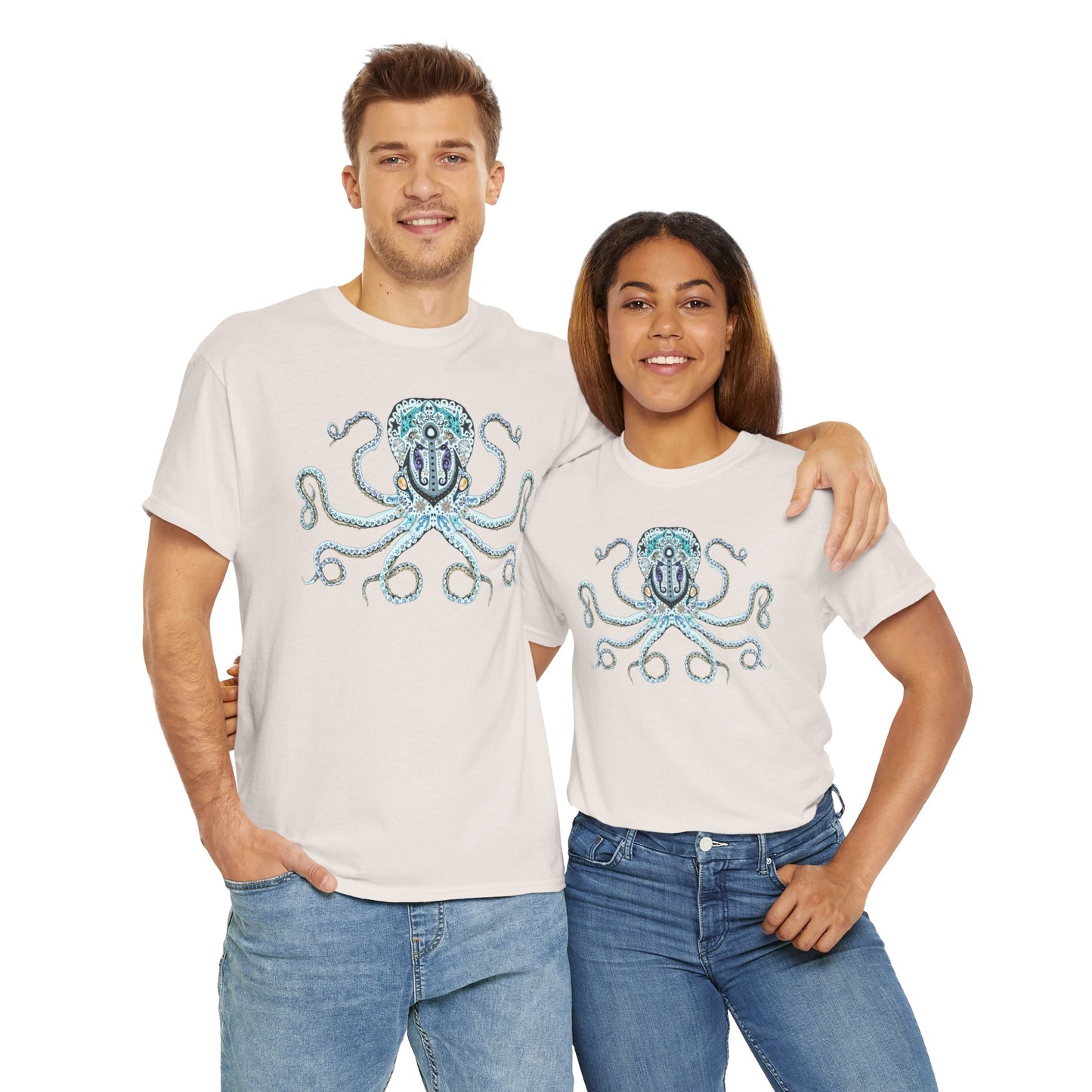 Octopus Sugar Skull Unisex Heavy Cotton Tee