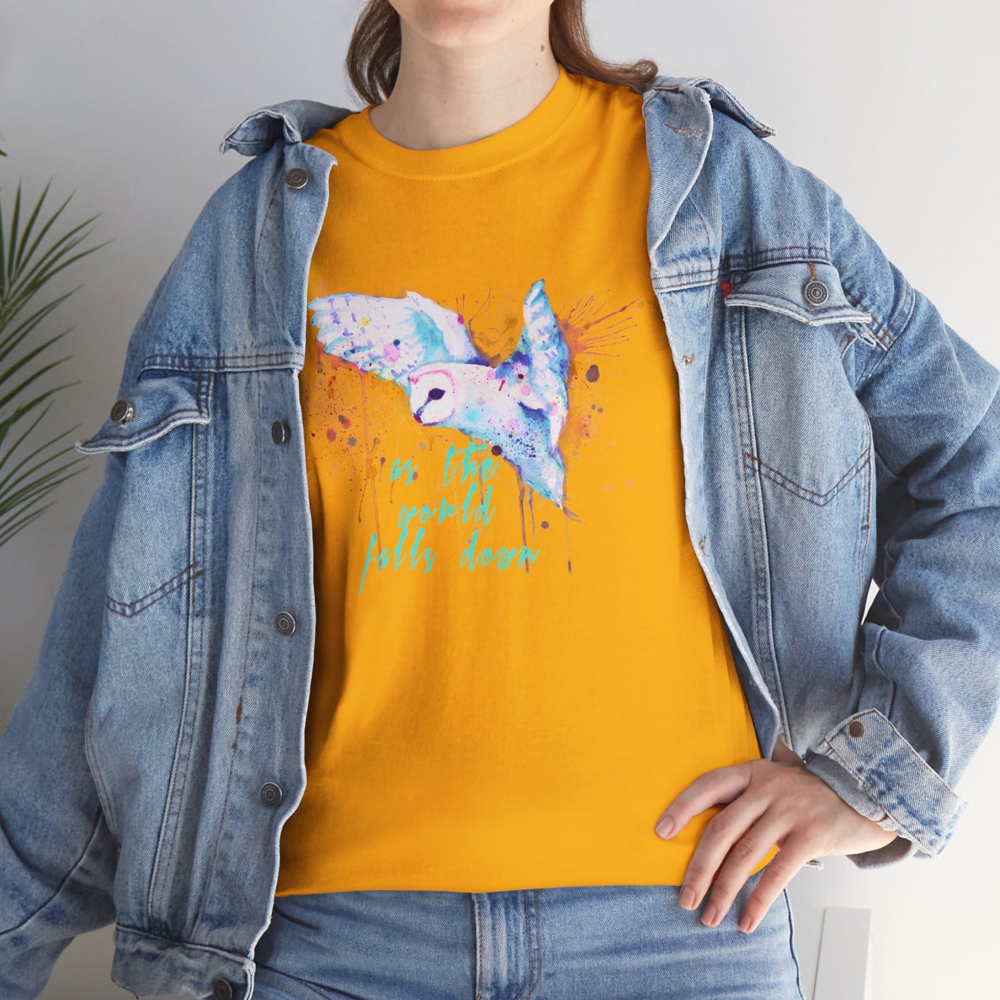 Rainbow Barn Owl (Goblin Variant) Unisex Heavy Cotton Tee