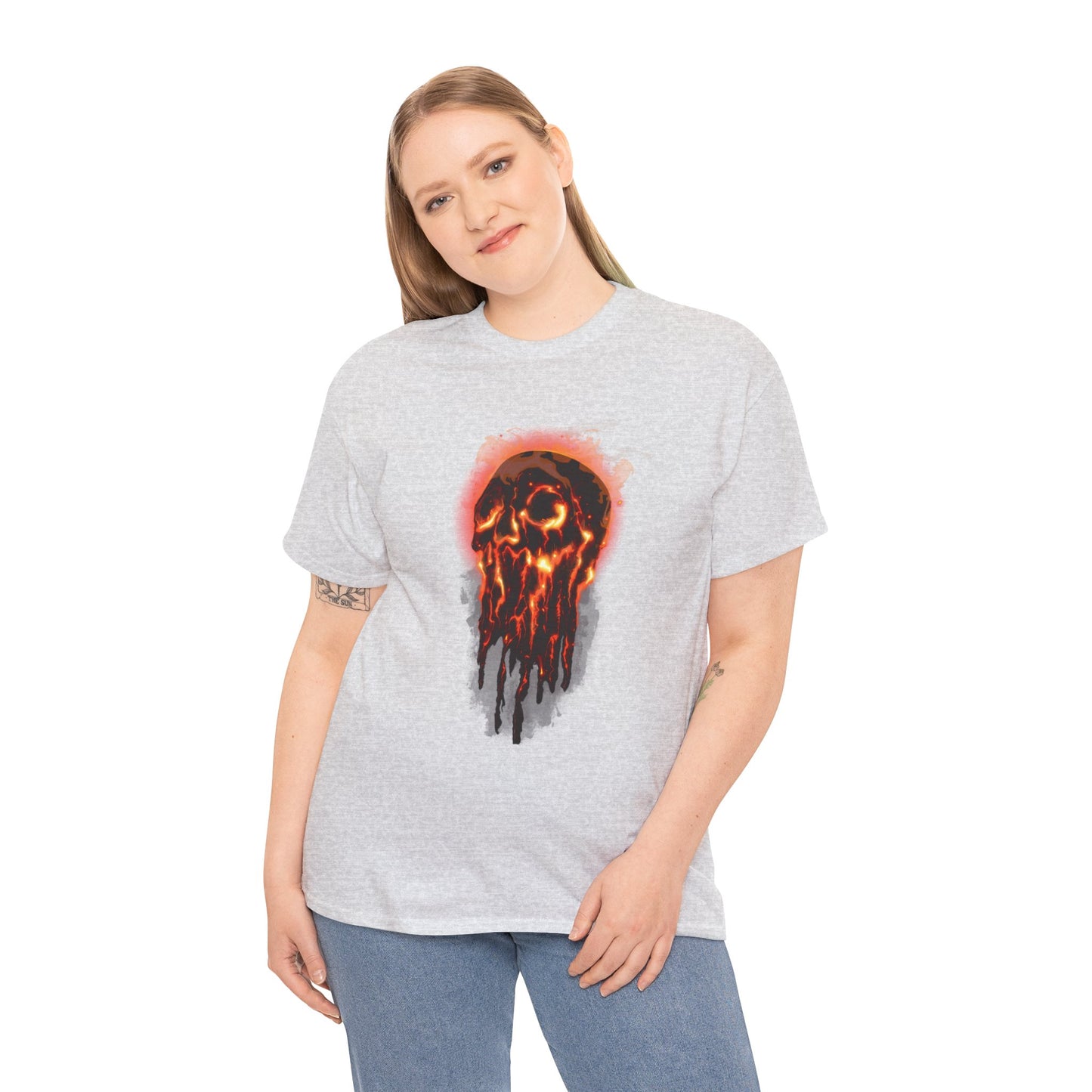 Elemental Skull Fire Unisex Heavy Cotton Tee