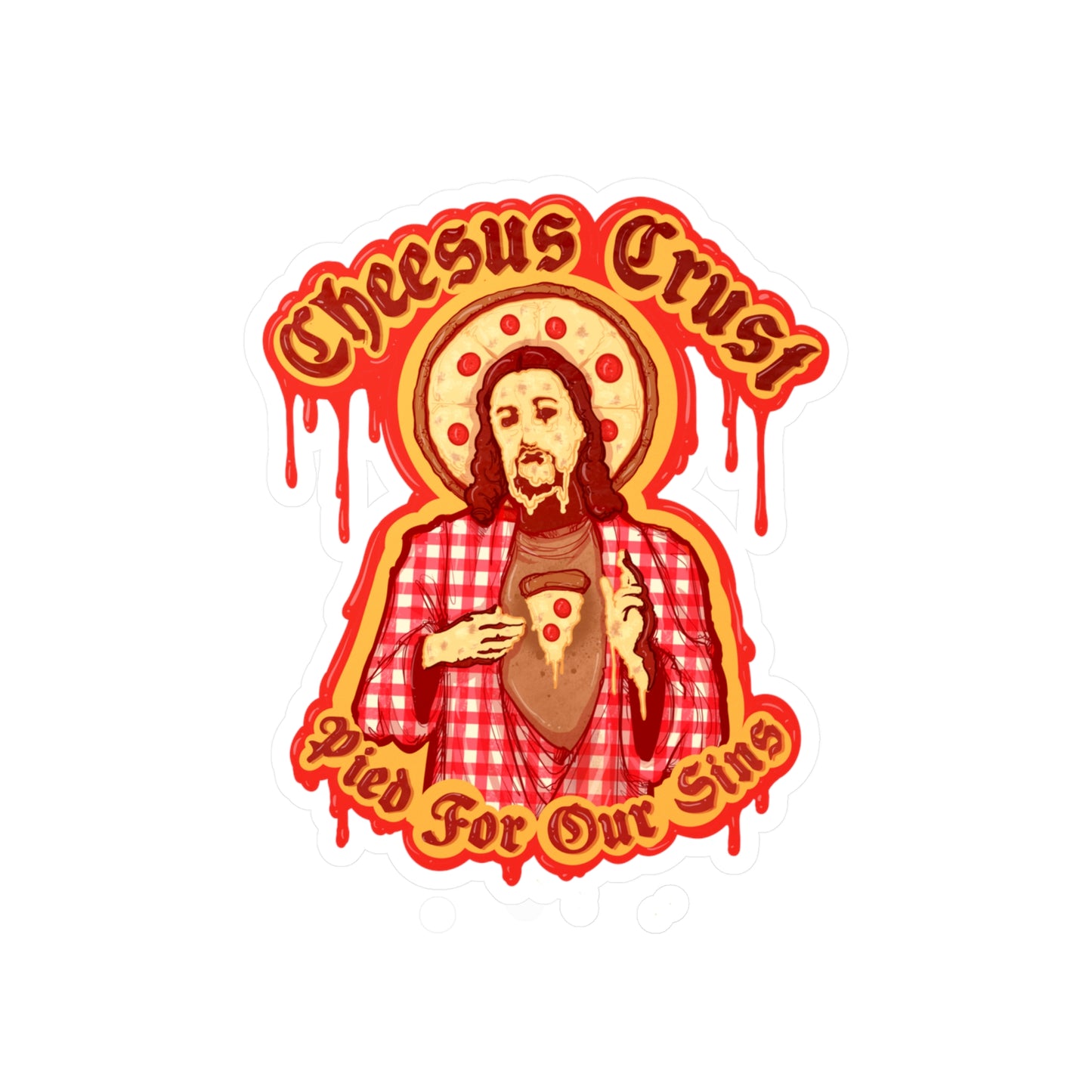 Cheesus Crust Kiss-Cut Vinyl Decal
