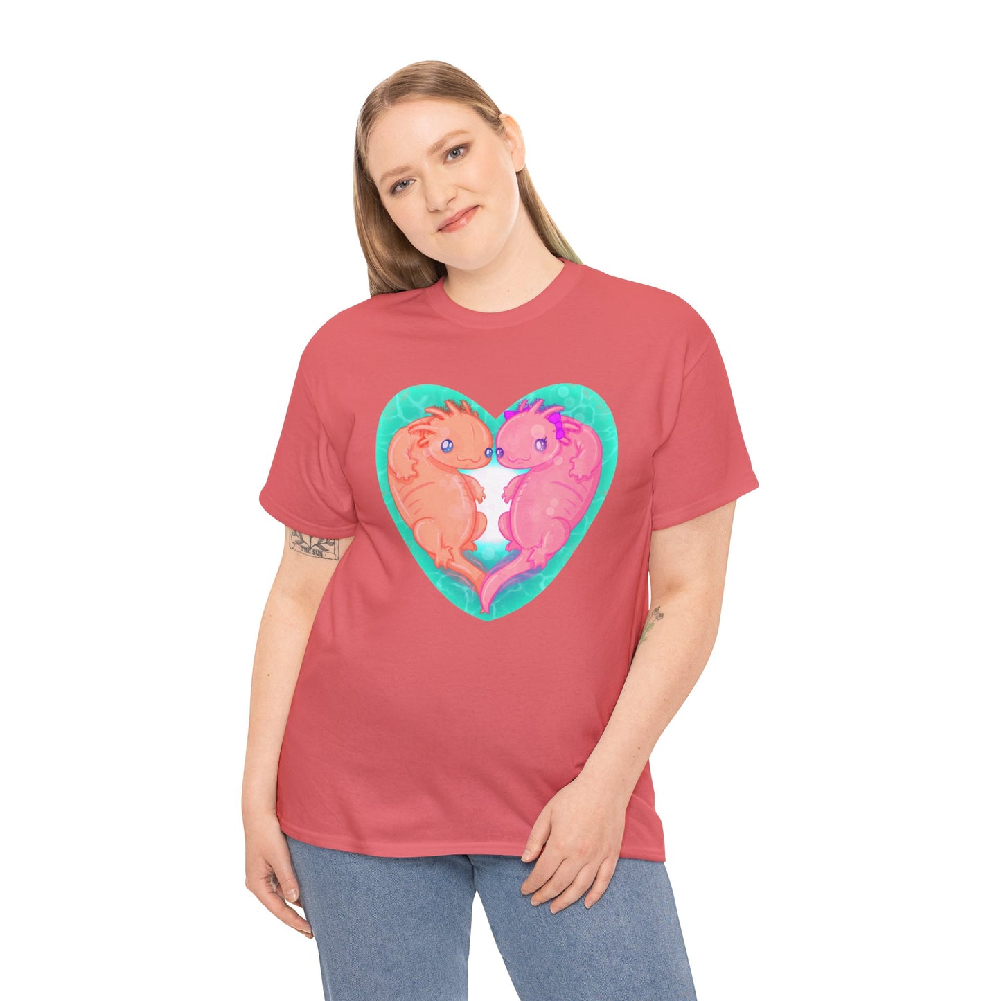 Axolotls In Love Unisex Heavy Cotton Tee