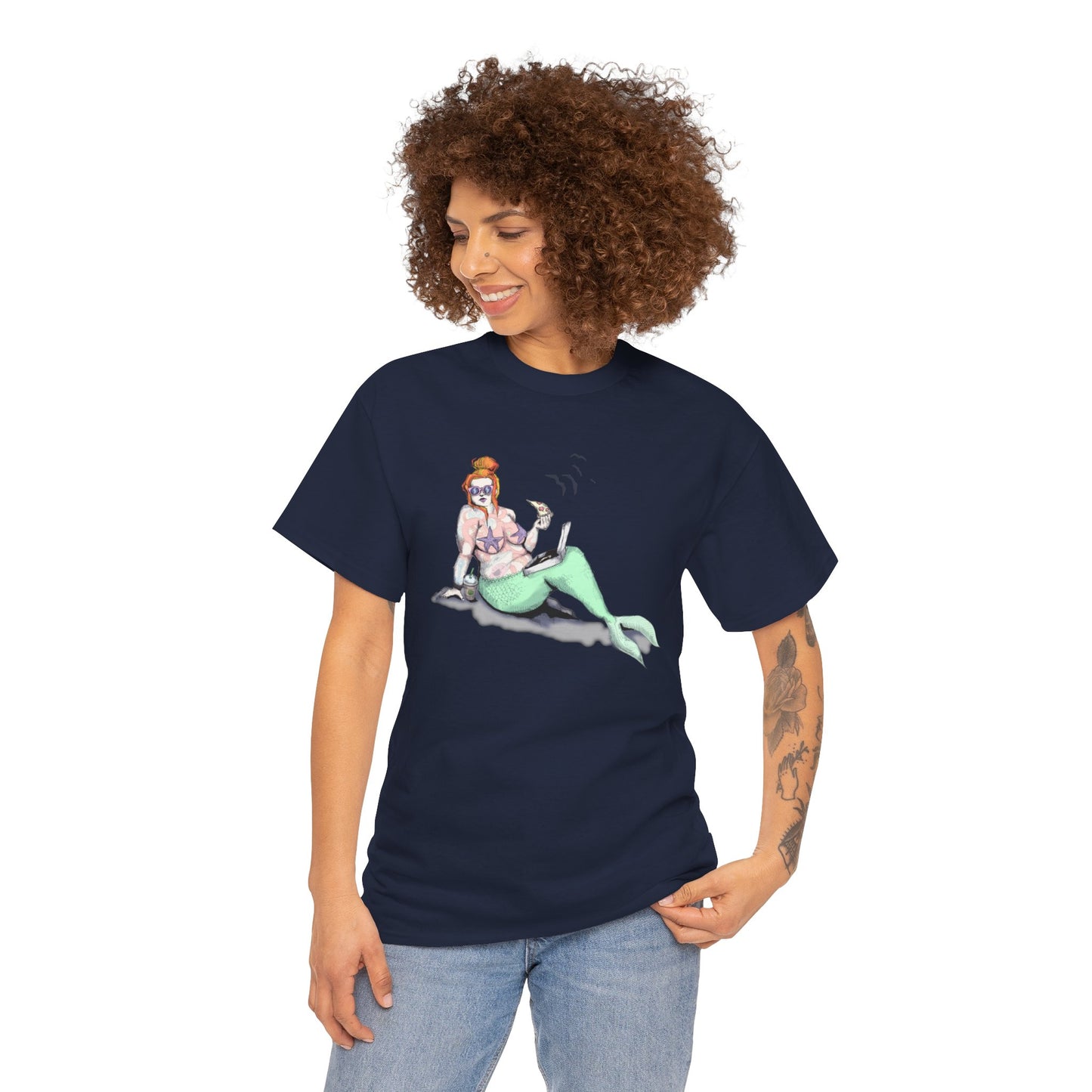 Pizza Mermaid Unisex Heavy Cotton Tee