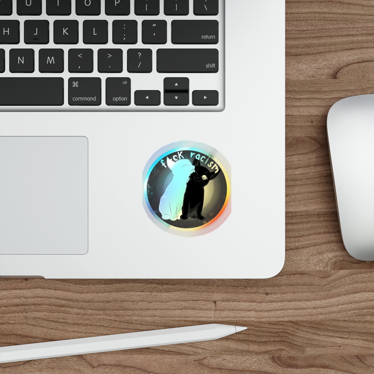 Fuck Racism Holographic Die-cut Stickers