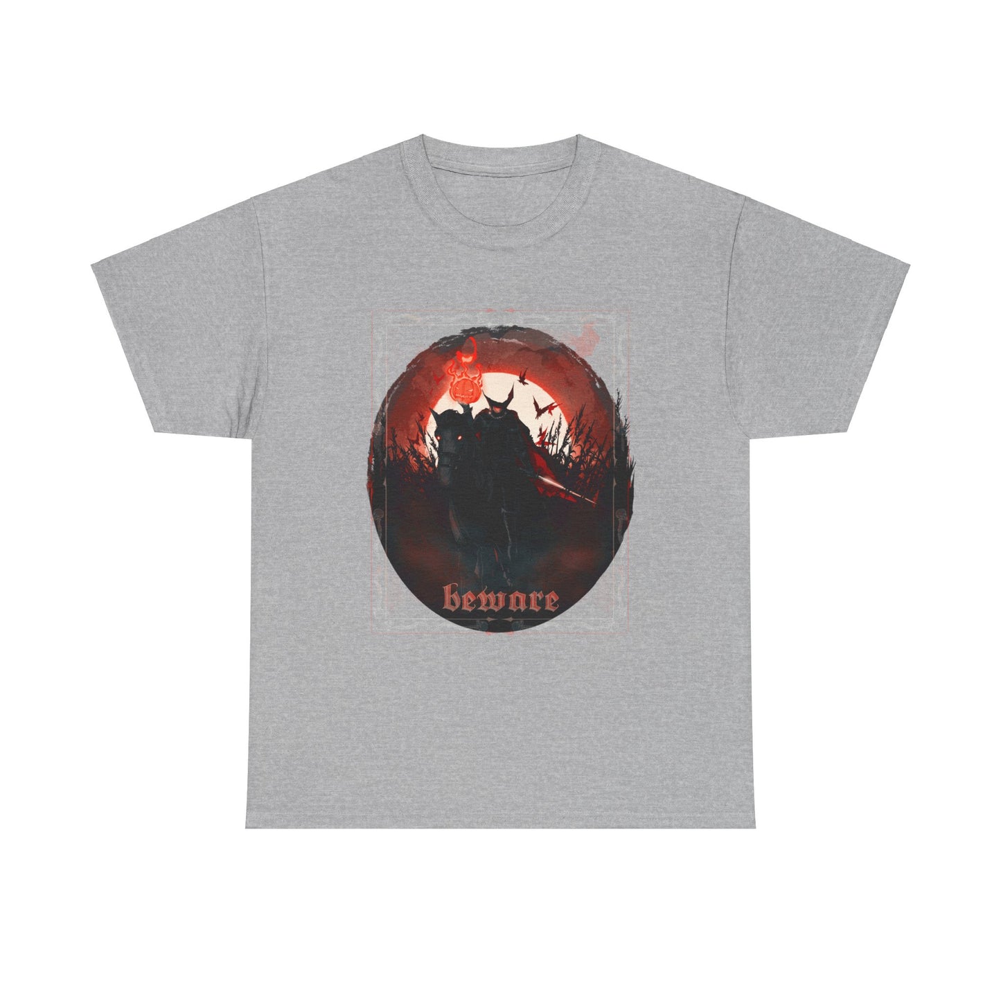 Beware The Headless Horseman Unisex Heavy Cotton Tee